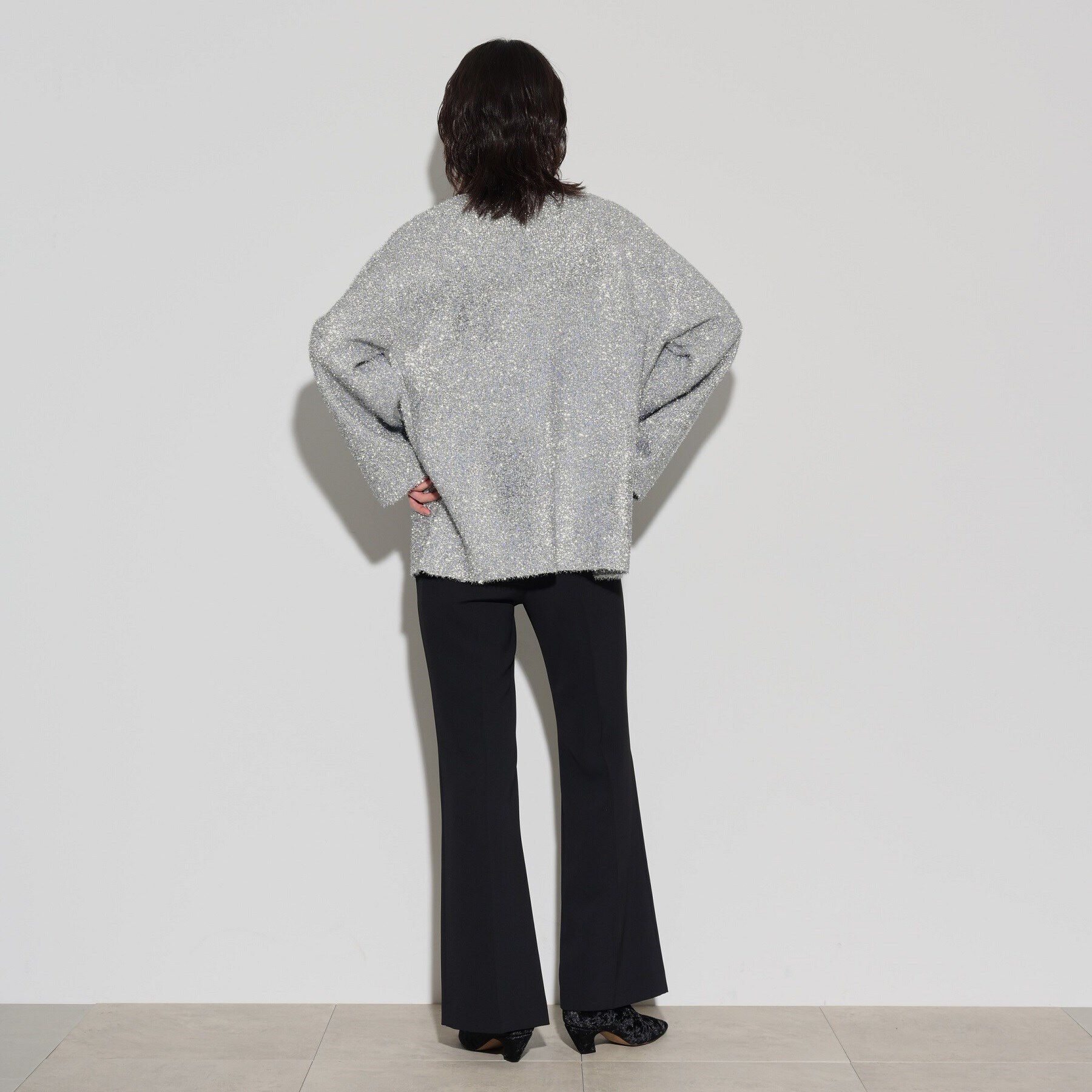 GALLEST「メタリックフェザーカーディガン」|カーディガン|