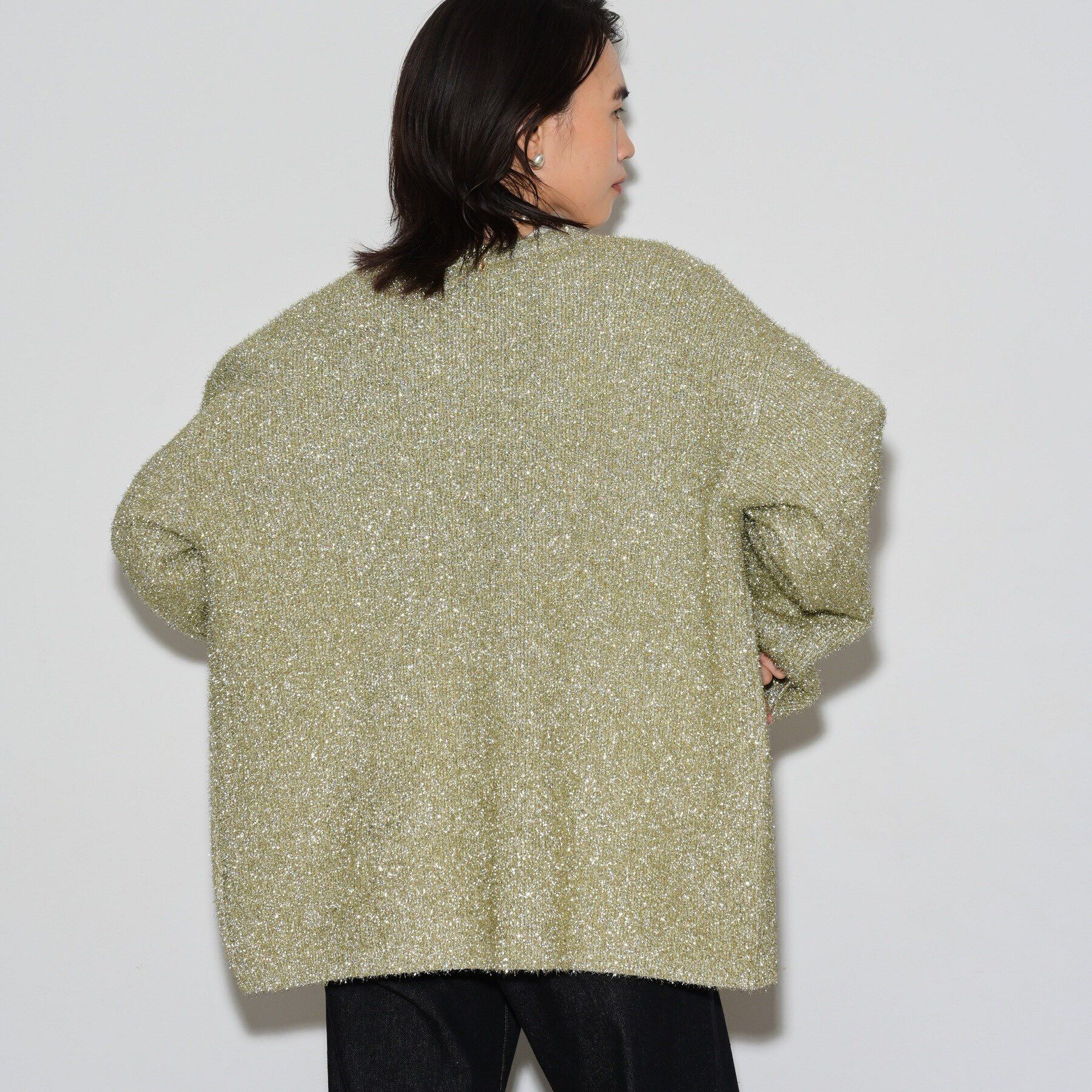 GALLEST「メタリックフェザーカーディガン」|カーディガン|