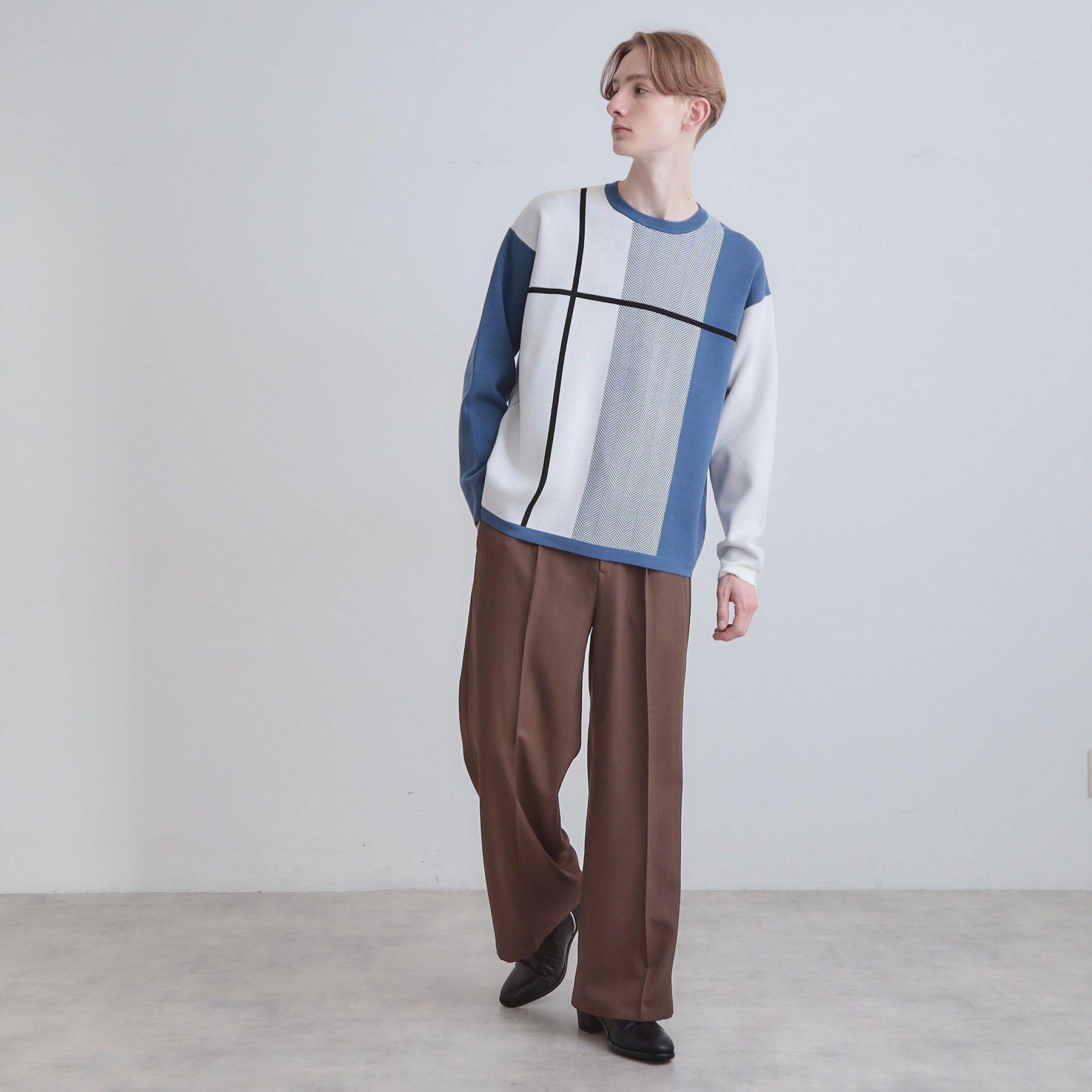 tk.TAKEO KIKUCHI「【洗える】クロスオーバーニット」|ニット・セーター|