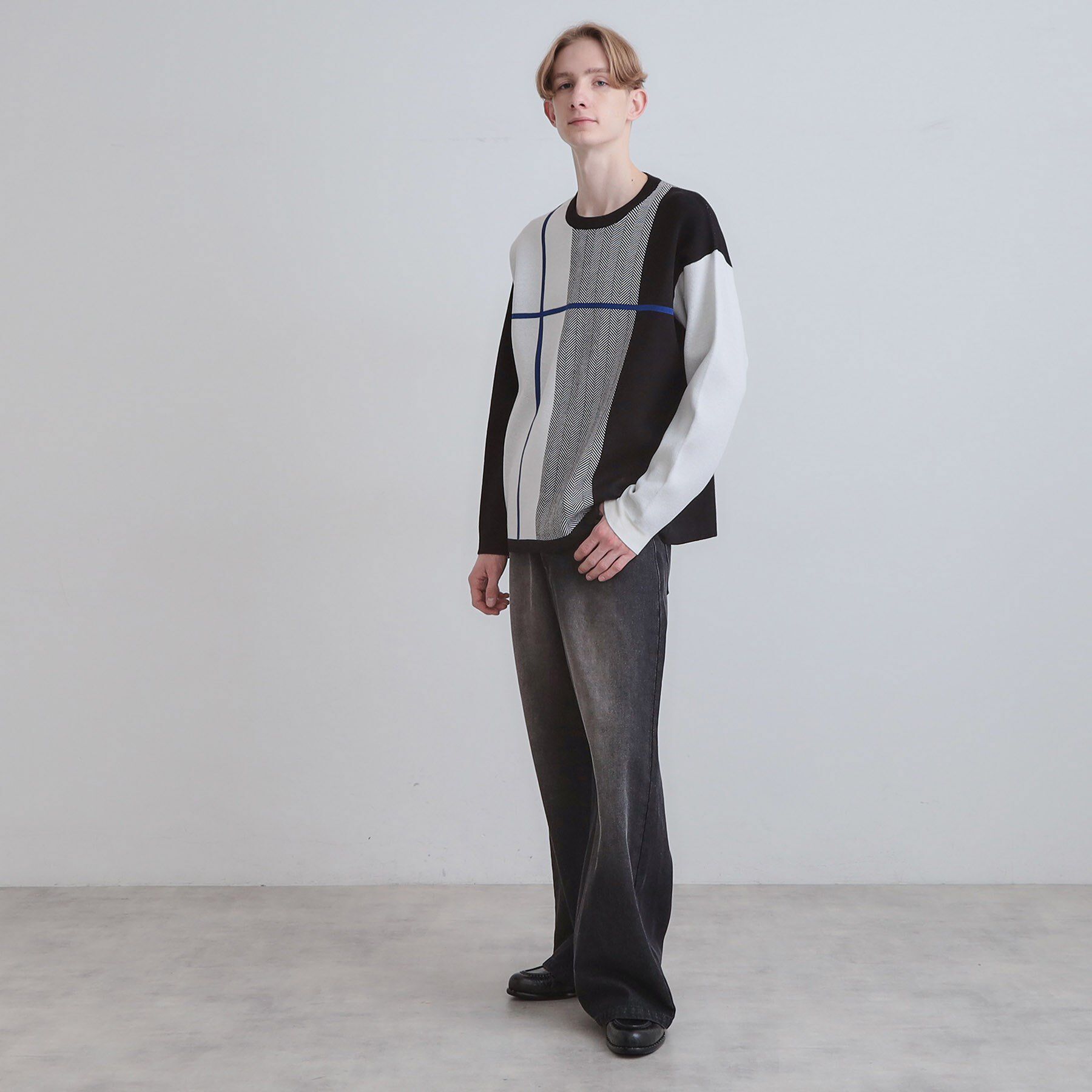 tk.TAKEO KIKUCHI「【洗える】クロスオーバーニット」|ニット・セーター|