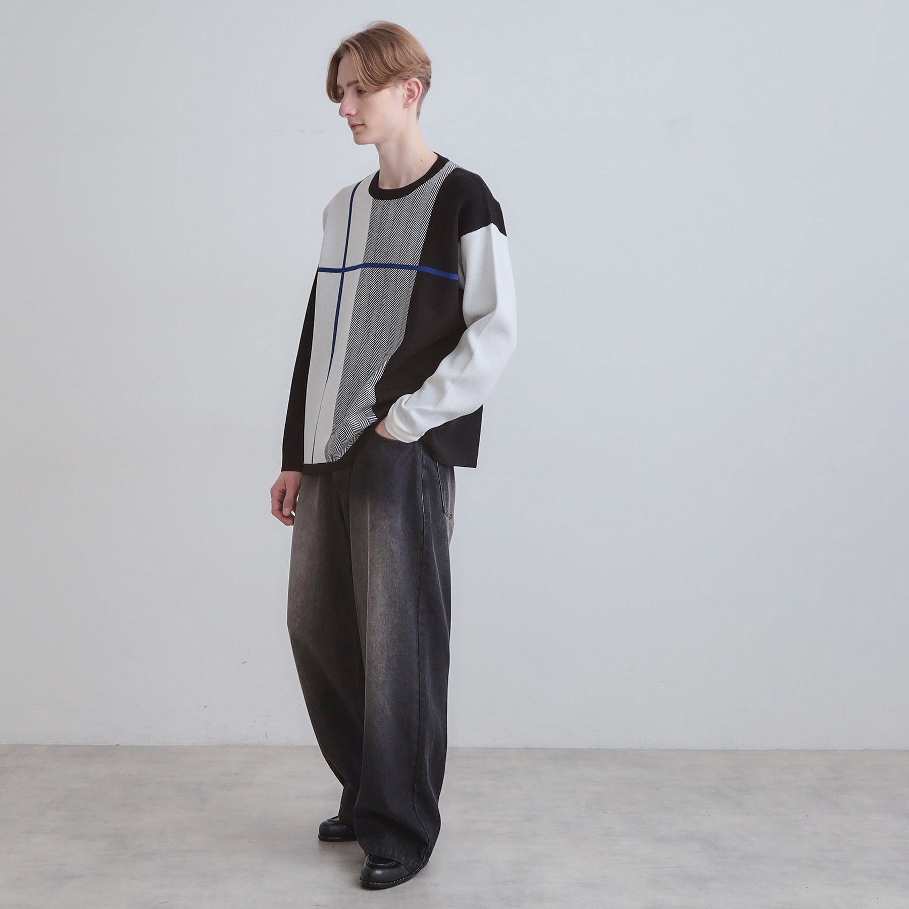 tk.TAKEO KIKUCHI「【洗える】クロスオーバーニット」|ニット・セーター|