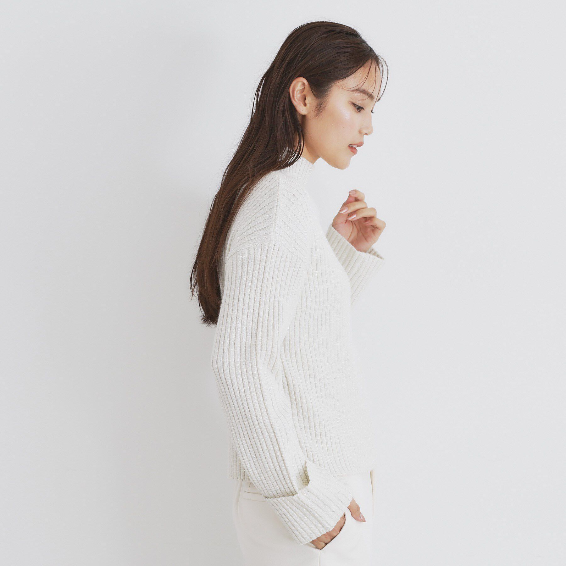 index「スパンコールリブニット【洗濯機洗い可】」|ニット・セーター|