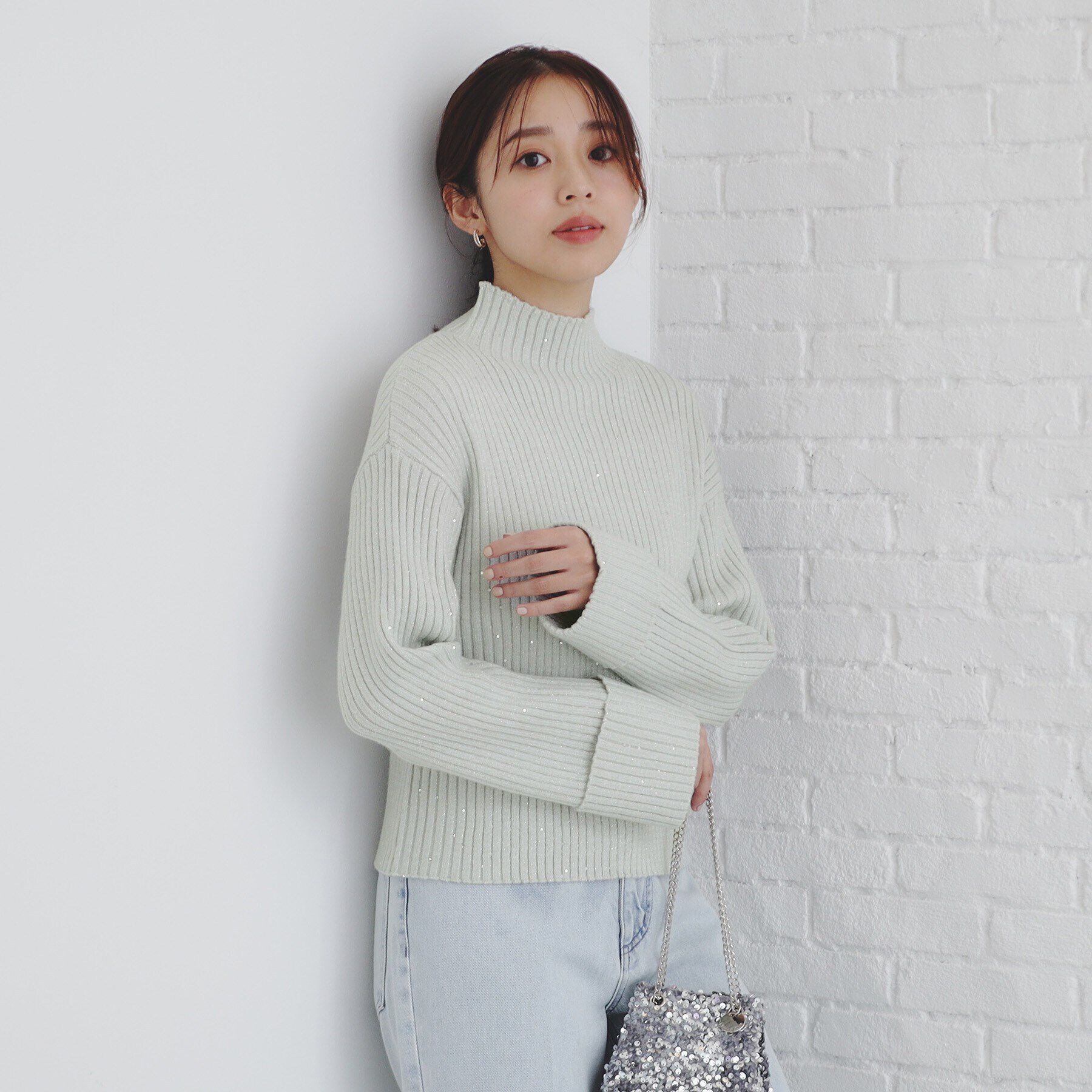 index「スパンコールリブニット【洗濯機洗い可】」|ニット・セーター|