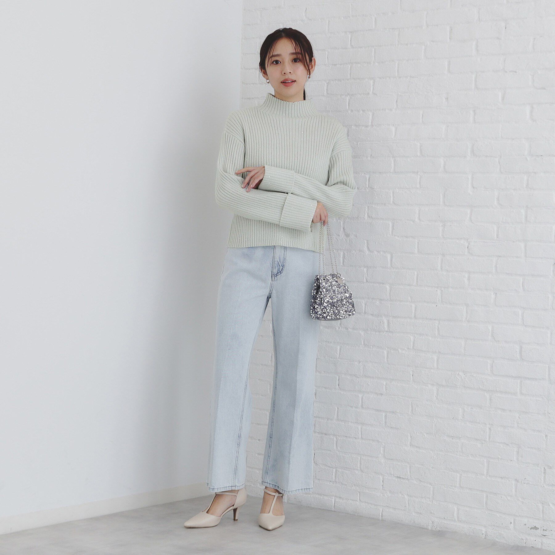 index「スパンコールリブニット【洗濯機洗い可】」|ニット・セーター|