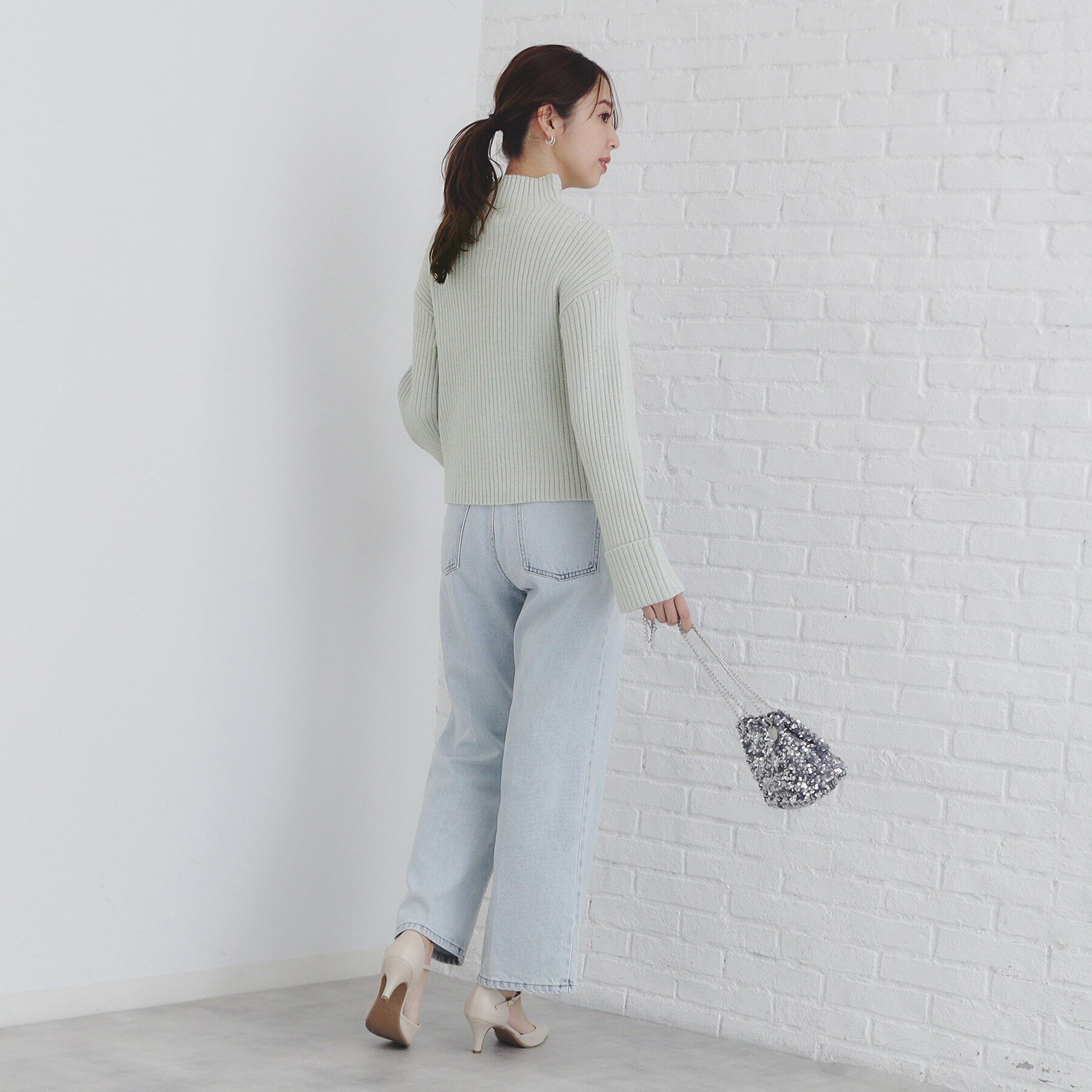 index「スパンコールリブニット【洗濯機洗い可】」|ニット・セーター|