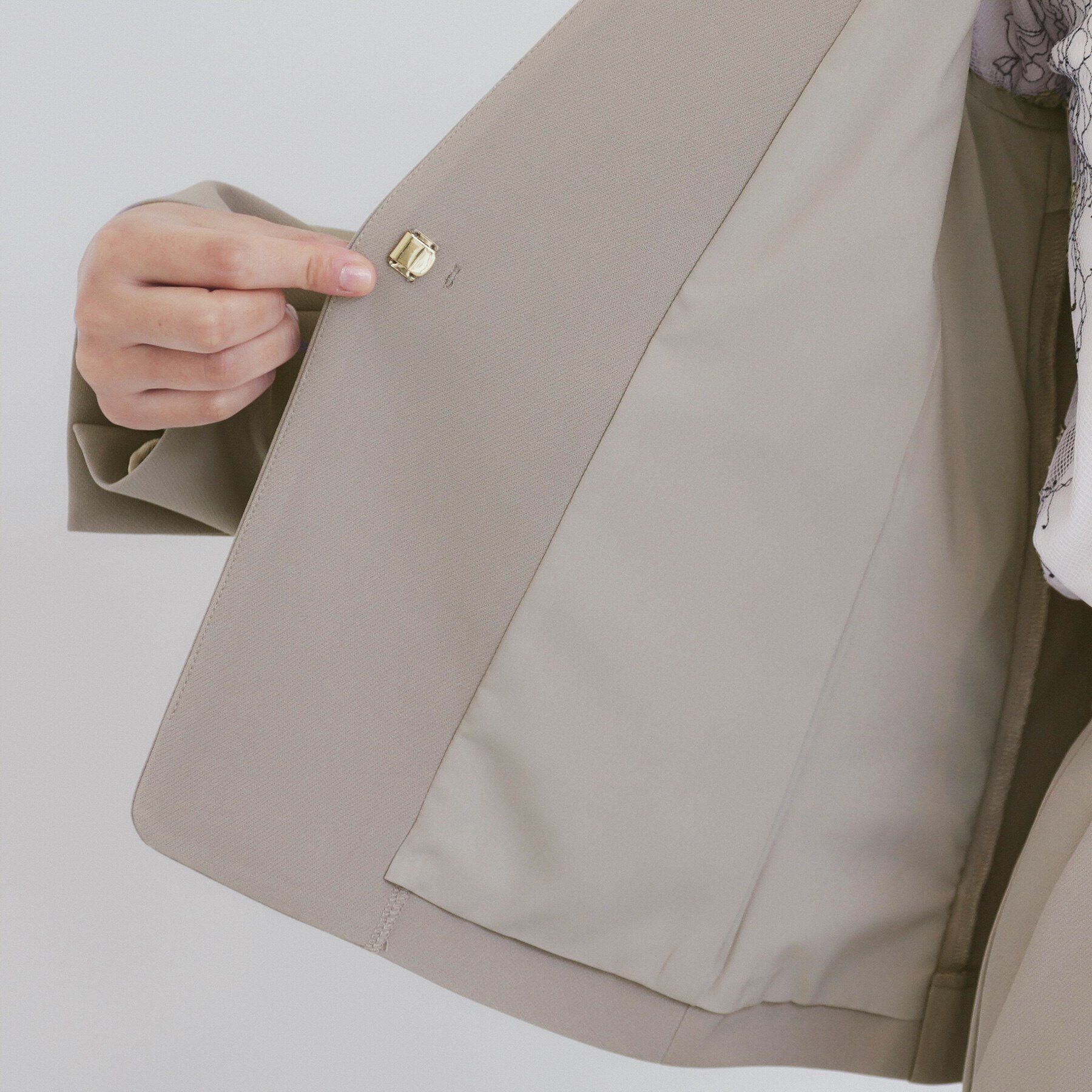 index「《通勤・セレモニー/セットアップ対応》多機能ノーカラージャケット【洗濯機洗い可/防シワ/抗ピル/スト」|ノーカラージャケット|