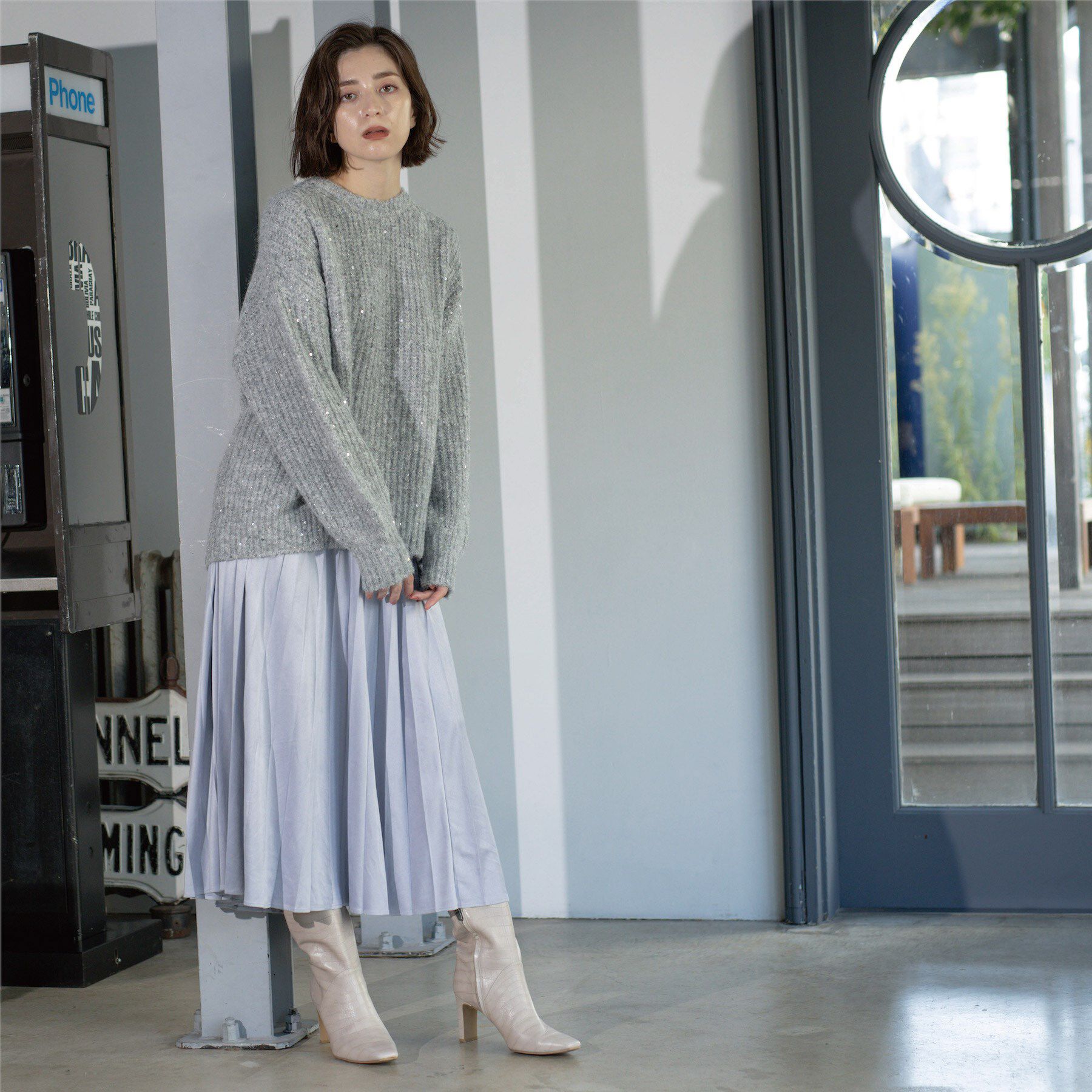 OPAQUE.CLIP「オーバーサイズ スパンコールニット」|ニット・セーター|