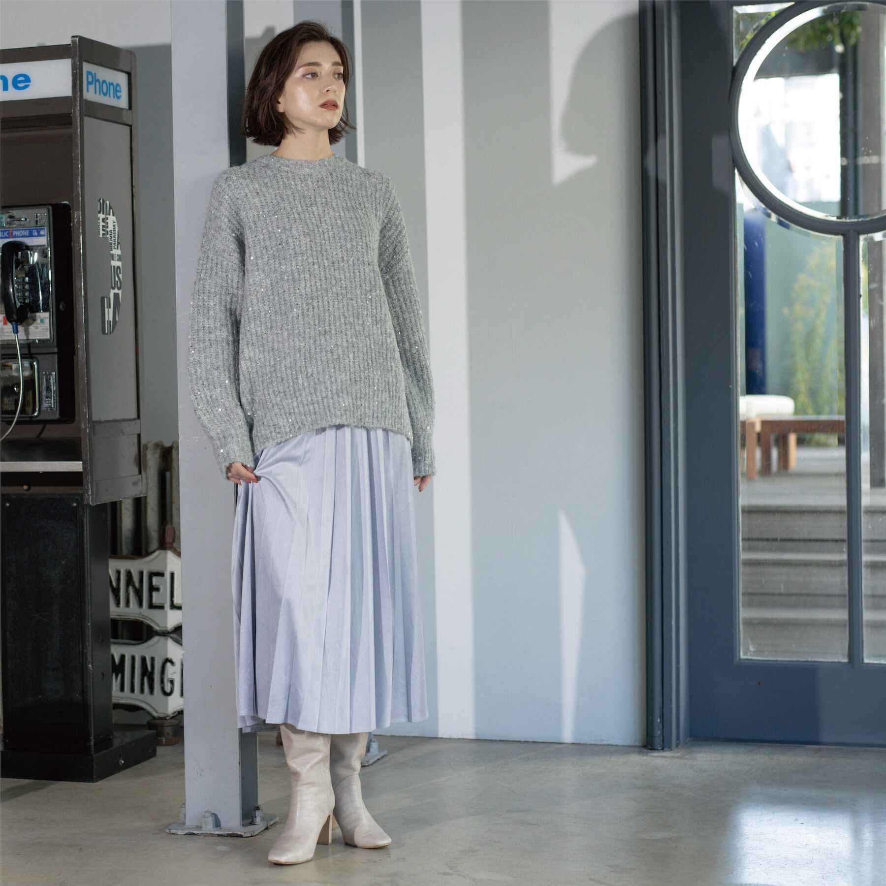 OPAQUE.CLIP「オーバーサイズ スパンコールニット」|ニット・セーター|