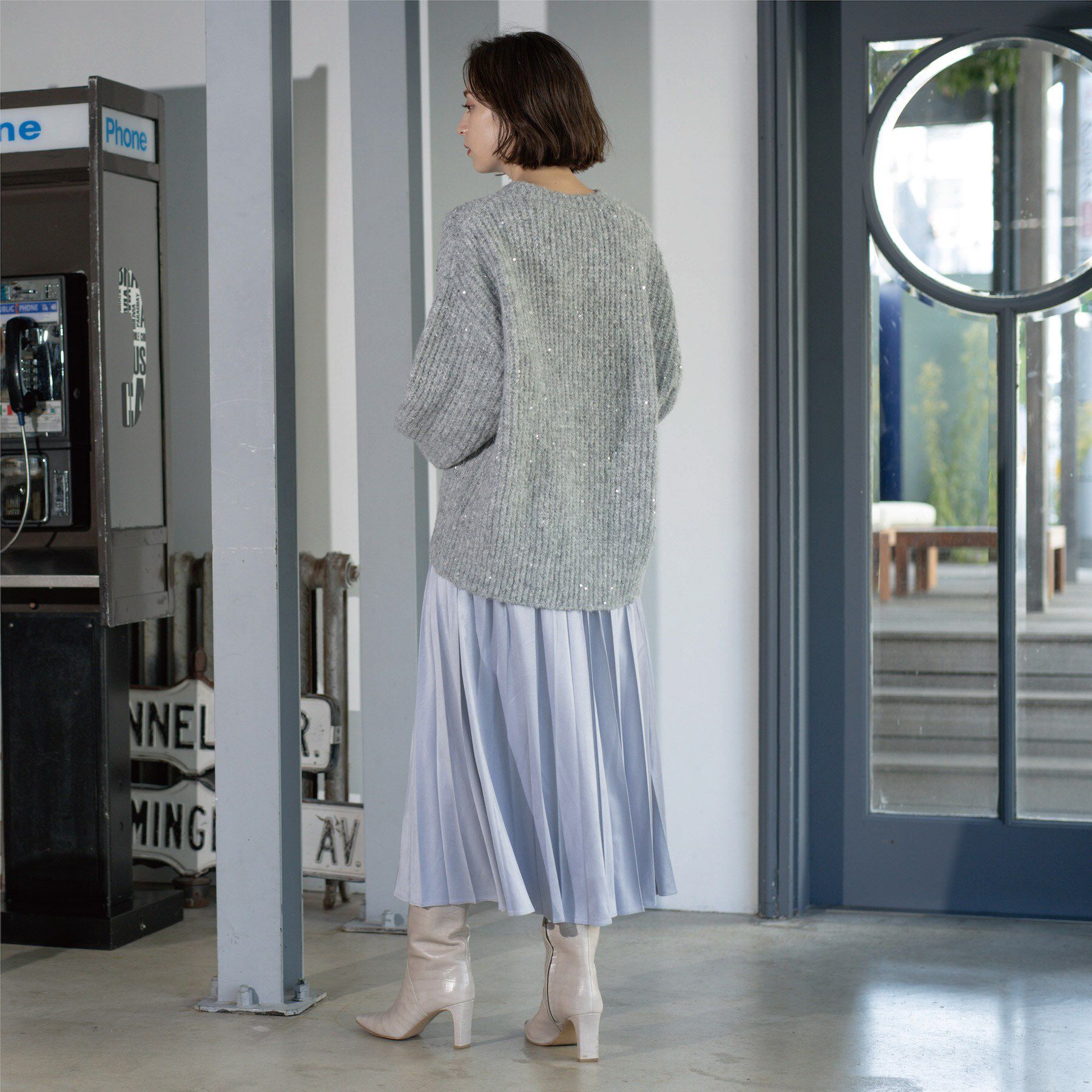 OPAQUE.CLIP「オーバーサイズ スパンコールニット」|ニット・セーター|