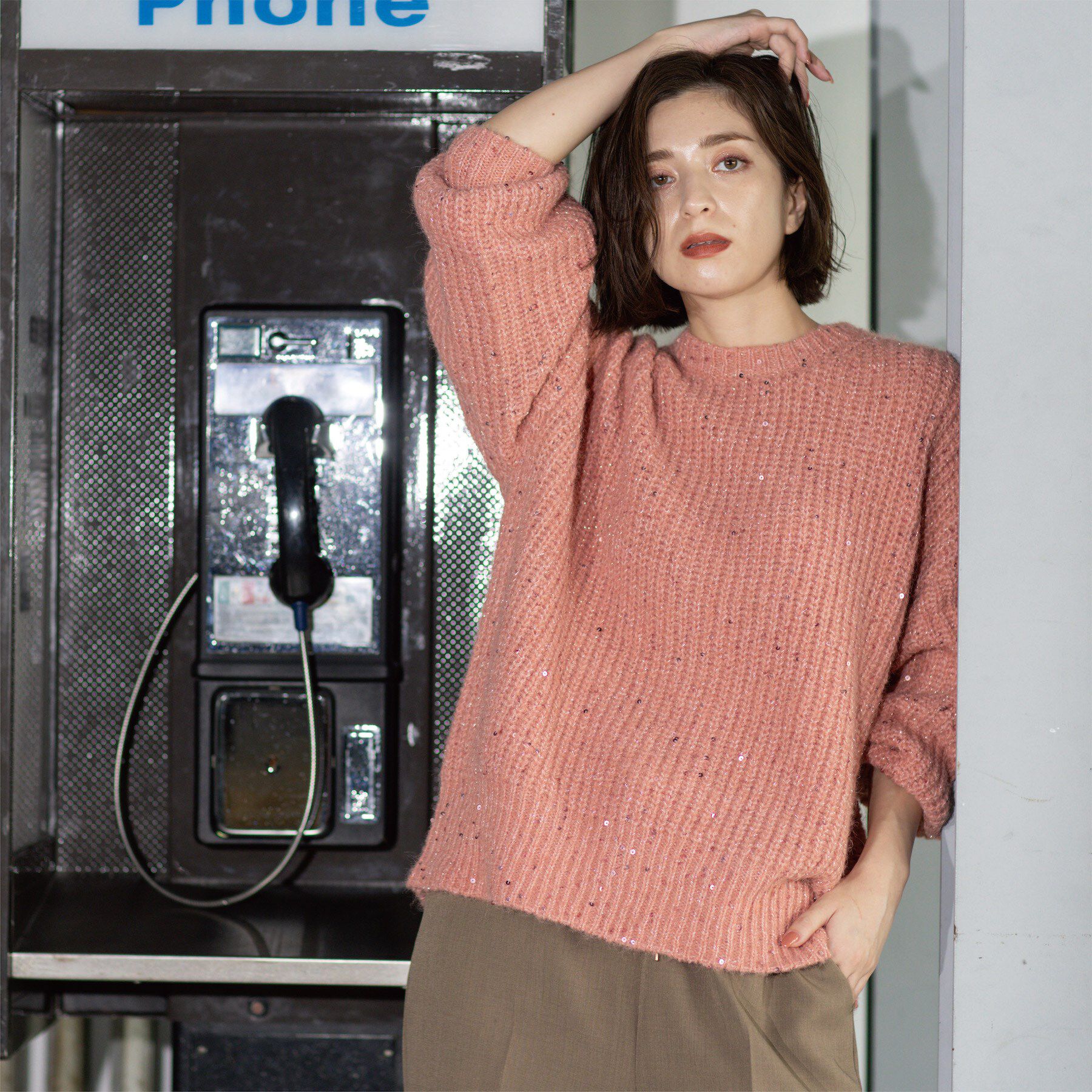 OPAQUE.CLIP「オーバーサイズ スパンコールニット」|ニット・セーター|