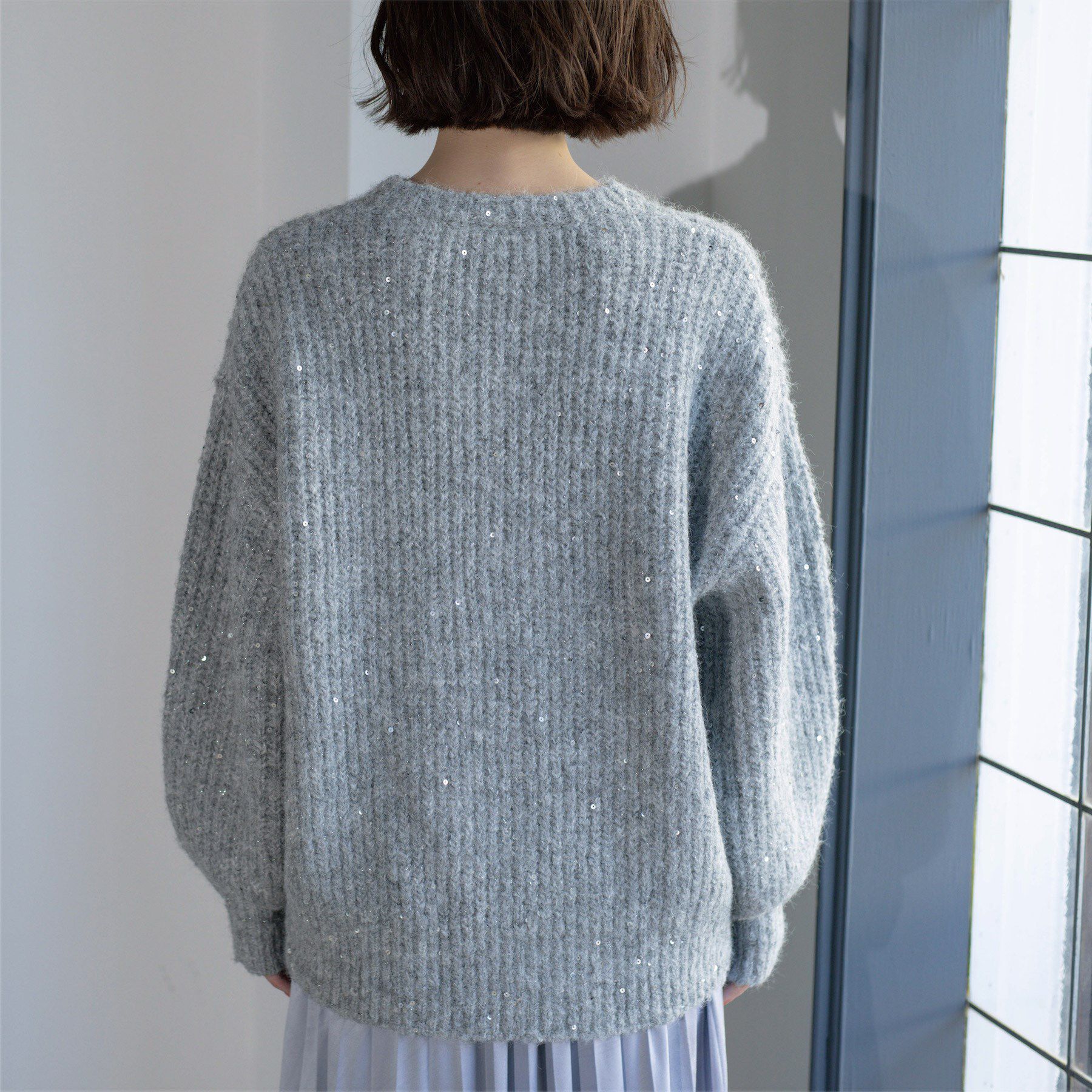 OPAQUE.CLIP「オーバーサイズ スパンコールニット」|ニット・セーター|