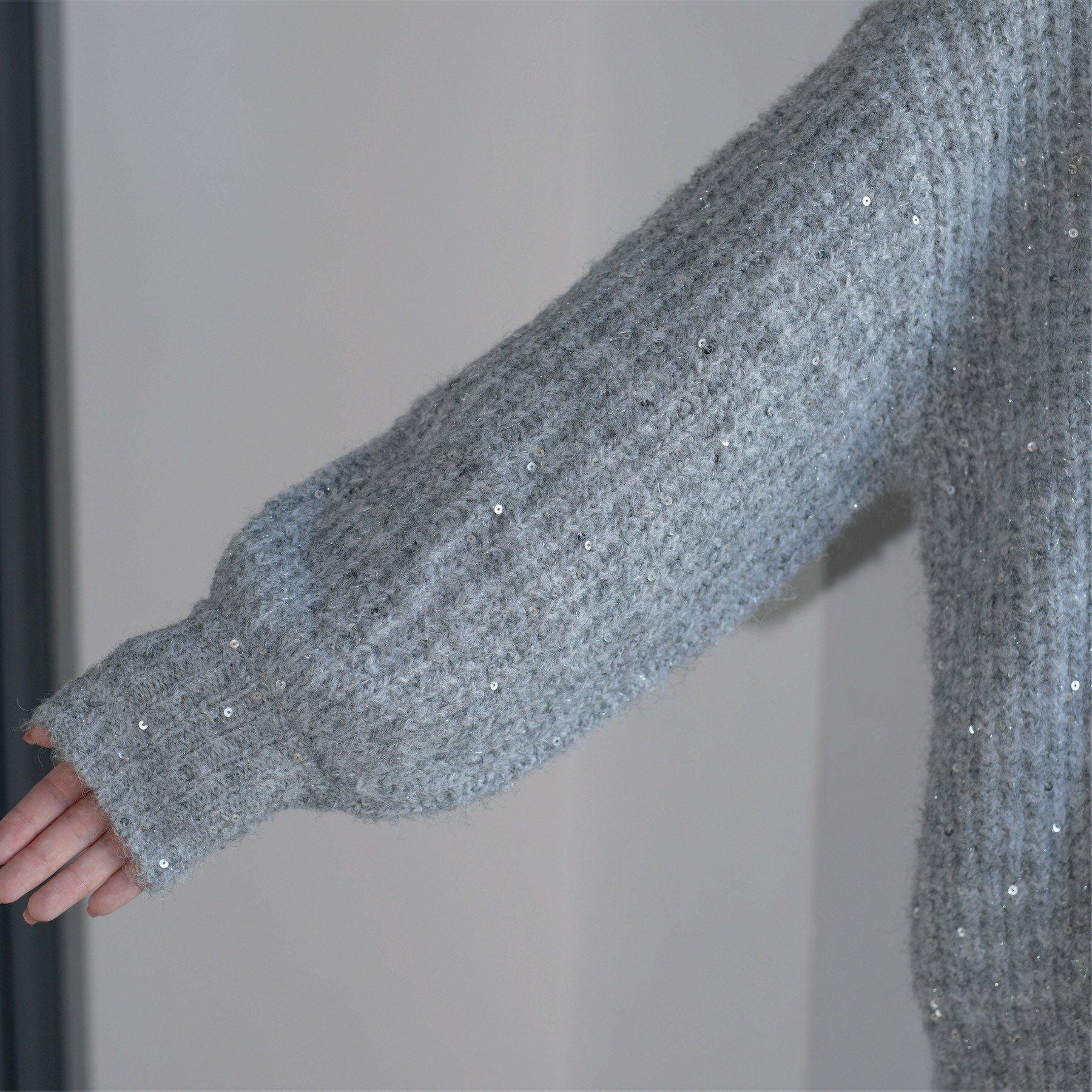 OPAQUE.CLIP「オーバーサイズ スパンコールニット」|ニット・セーター|