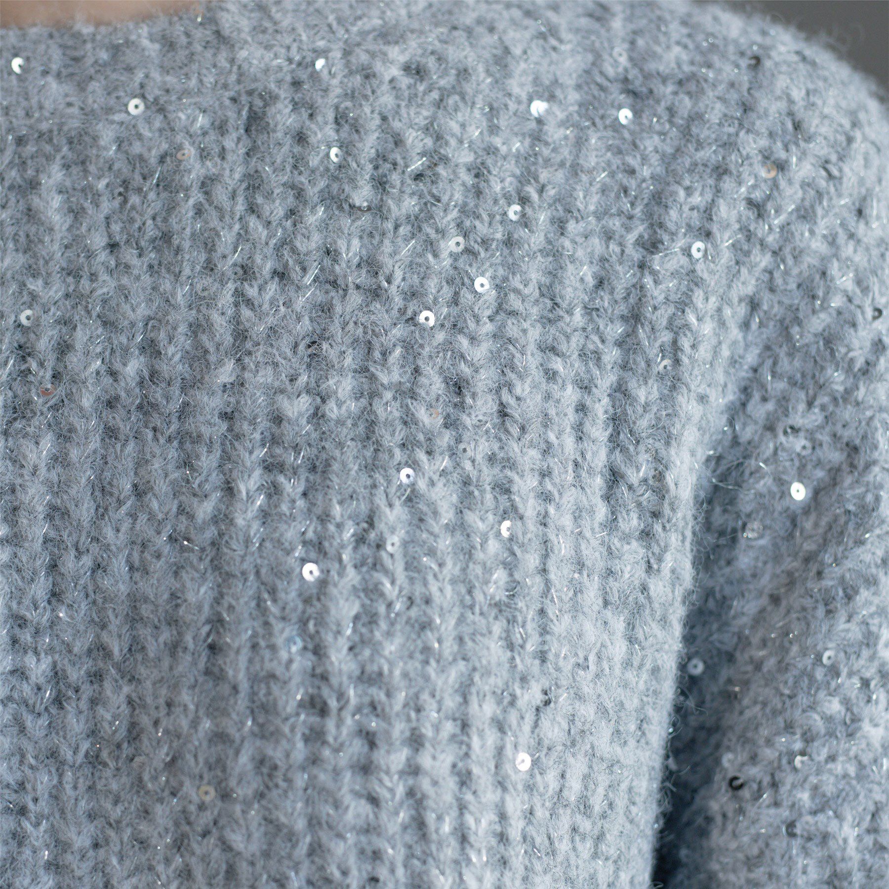 OPAQUE.CLIP「オーバーサイズ スパンコールニット」|ニット・セーター|