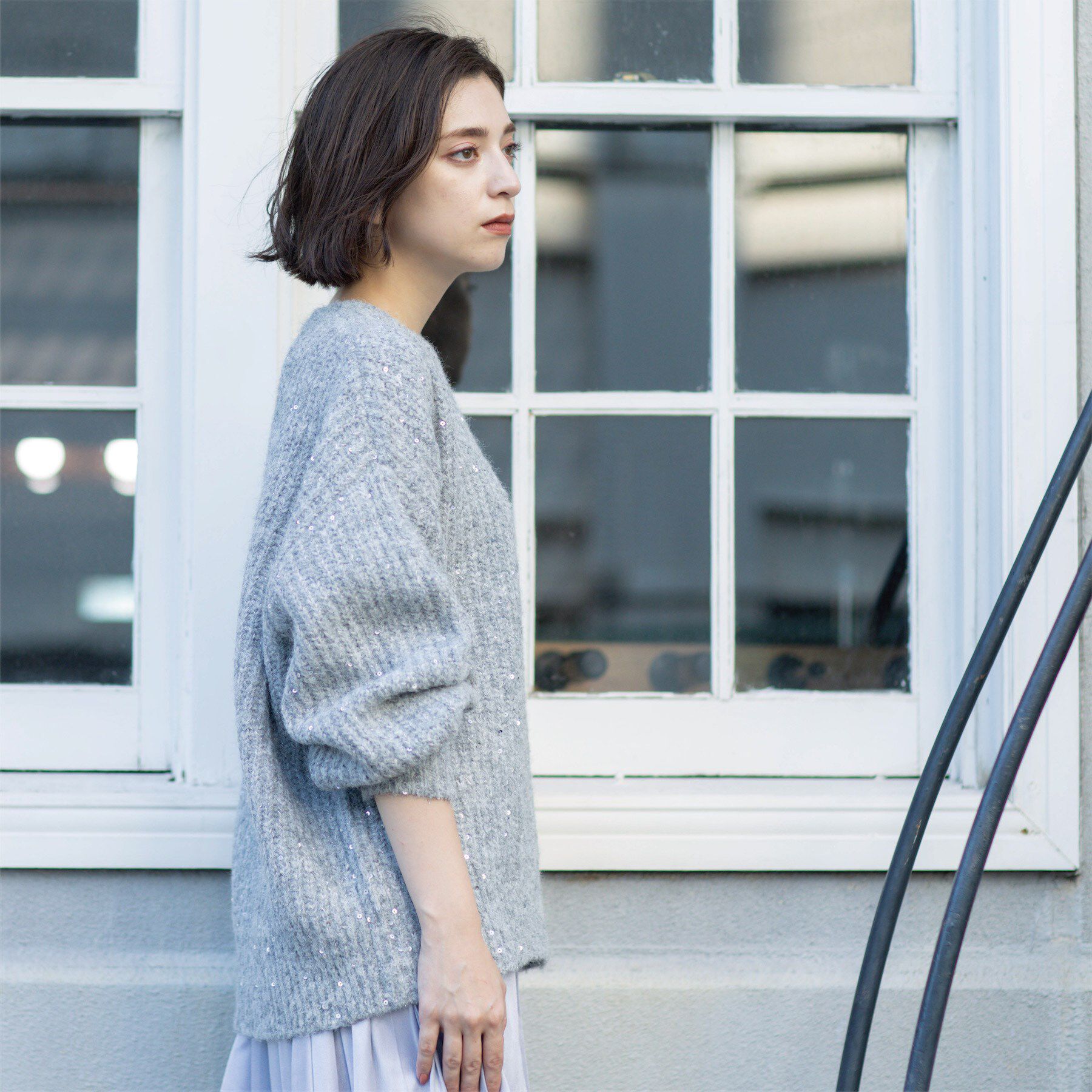 OPAQUE.CLIP「オーバーサイズ スパンコールニット」|ニット・セーター|