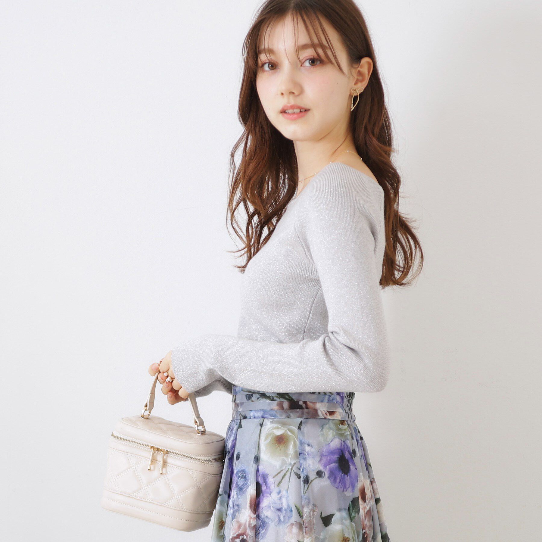 Couture broach「ラメ混ボートネックリブニットプルオーバー」|ニット・セーター|