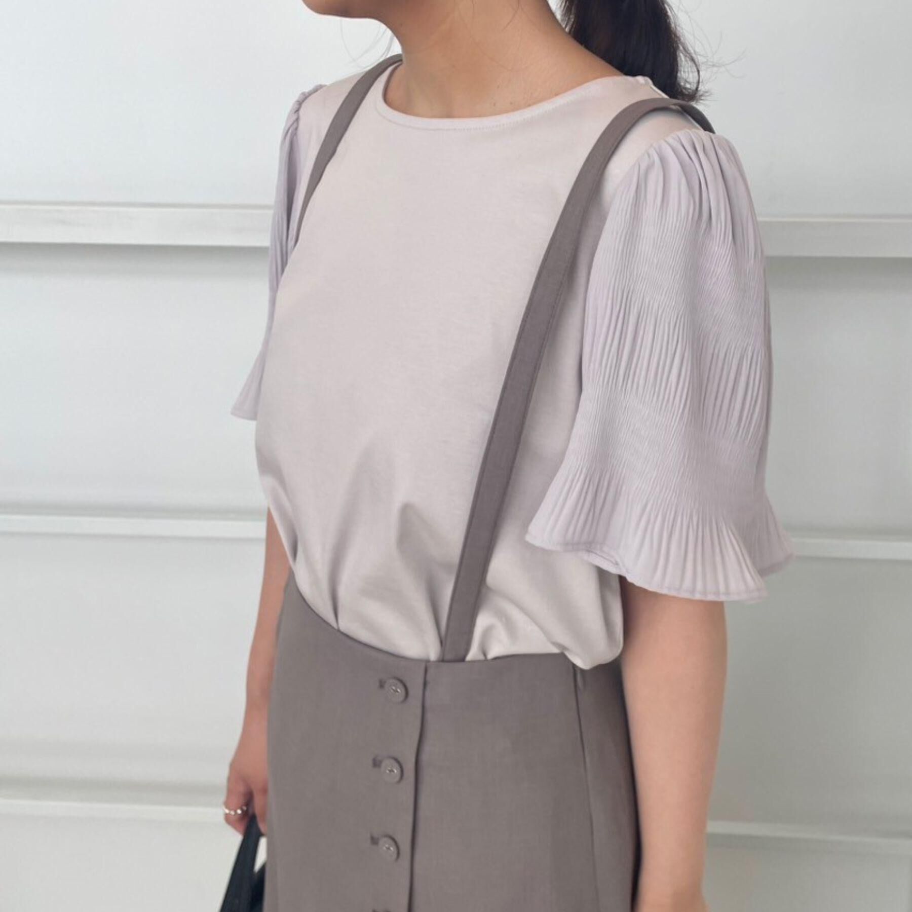 Couture broach「【接触冷感・UVカット・細見え】マジョリカシフォンスリーブトップス」|Tシャツ・カットソー|