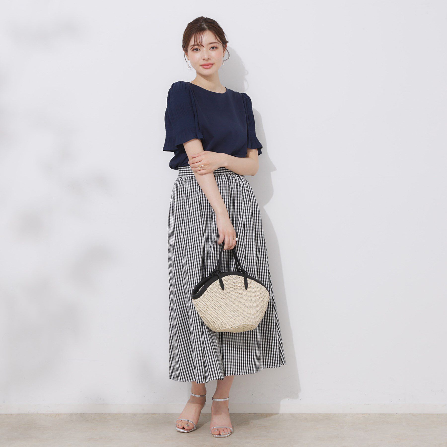 Couture broach「【接触冷感・UVカット・細見え】マジョリカシフォンスリーブトップス」|Tシャツ・カットソー|