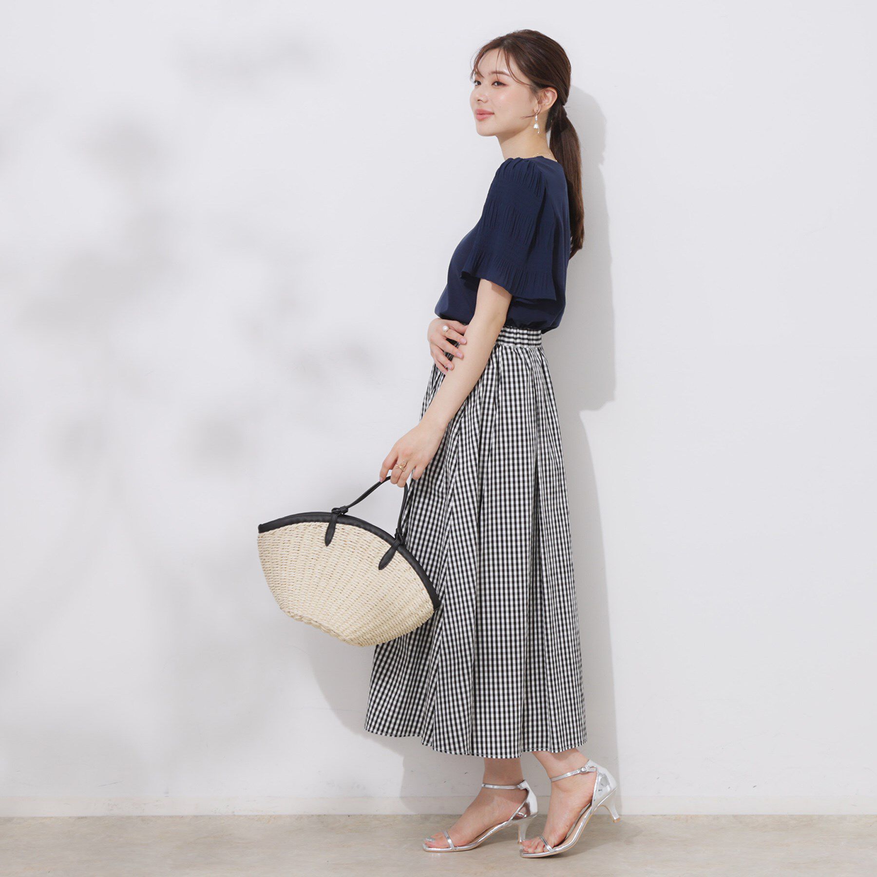 Couture broach「【接触冷感・UVカット・細見え】マジョリカシフォンスリーブトップス」|Tシャツ・カットソー|