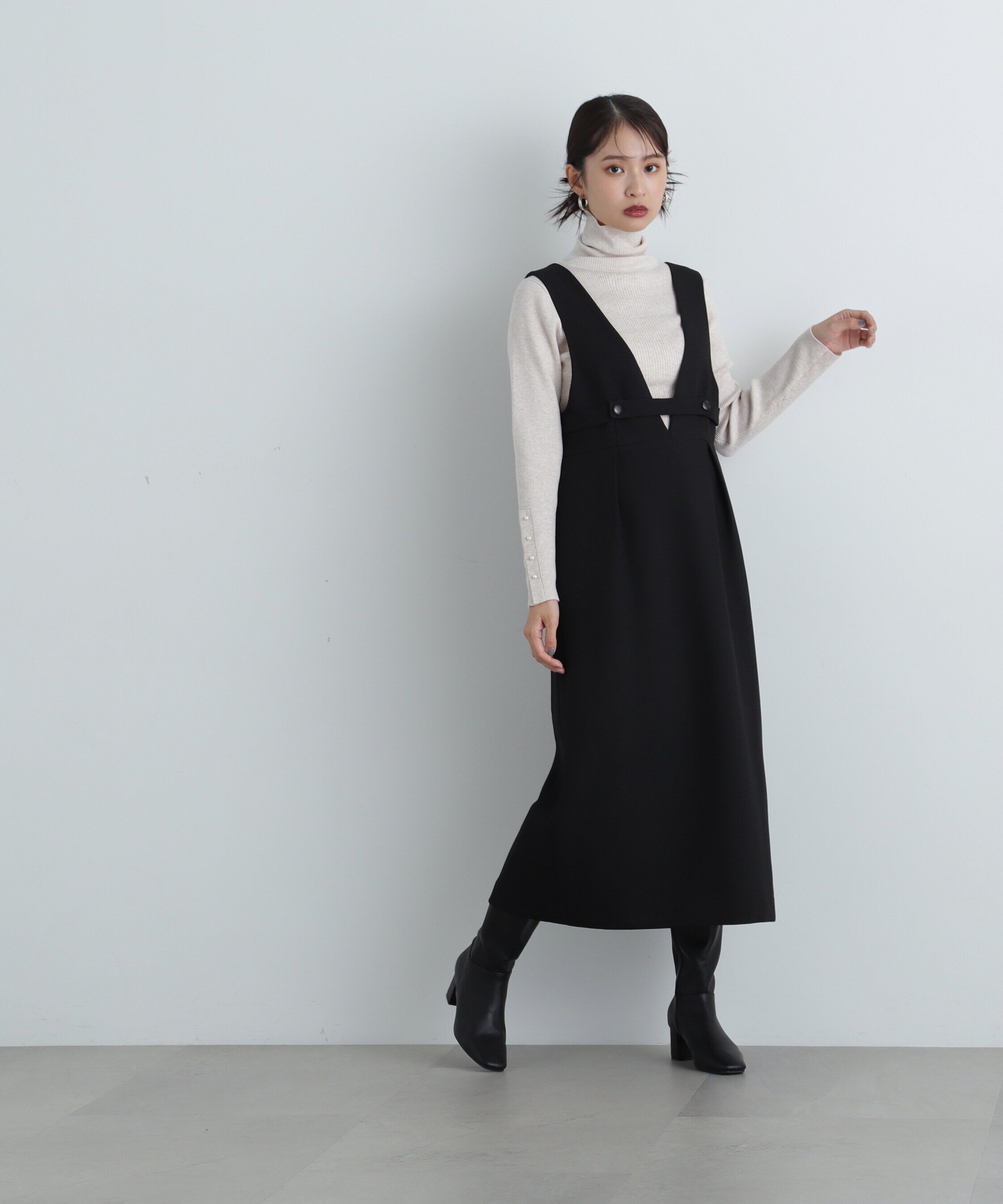  「パールボタンタートルネックニット《WEB限定商品》」|ニット・セーター|