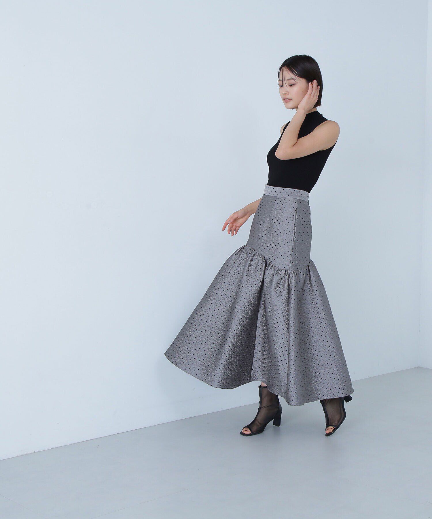  「ハイネックノースリーブリブニット」|ニット・セーター|