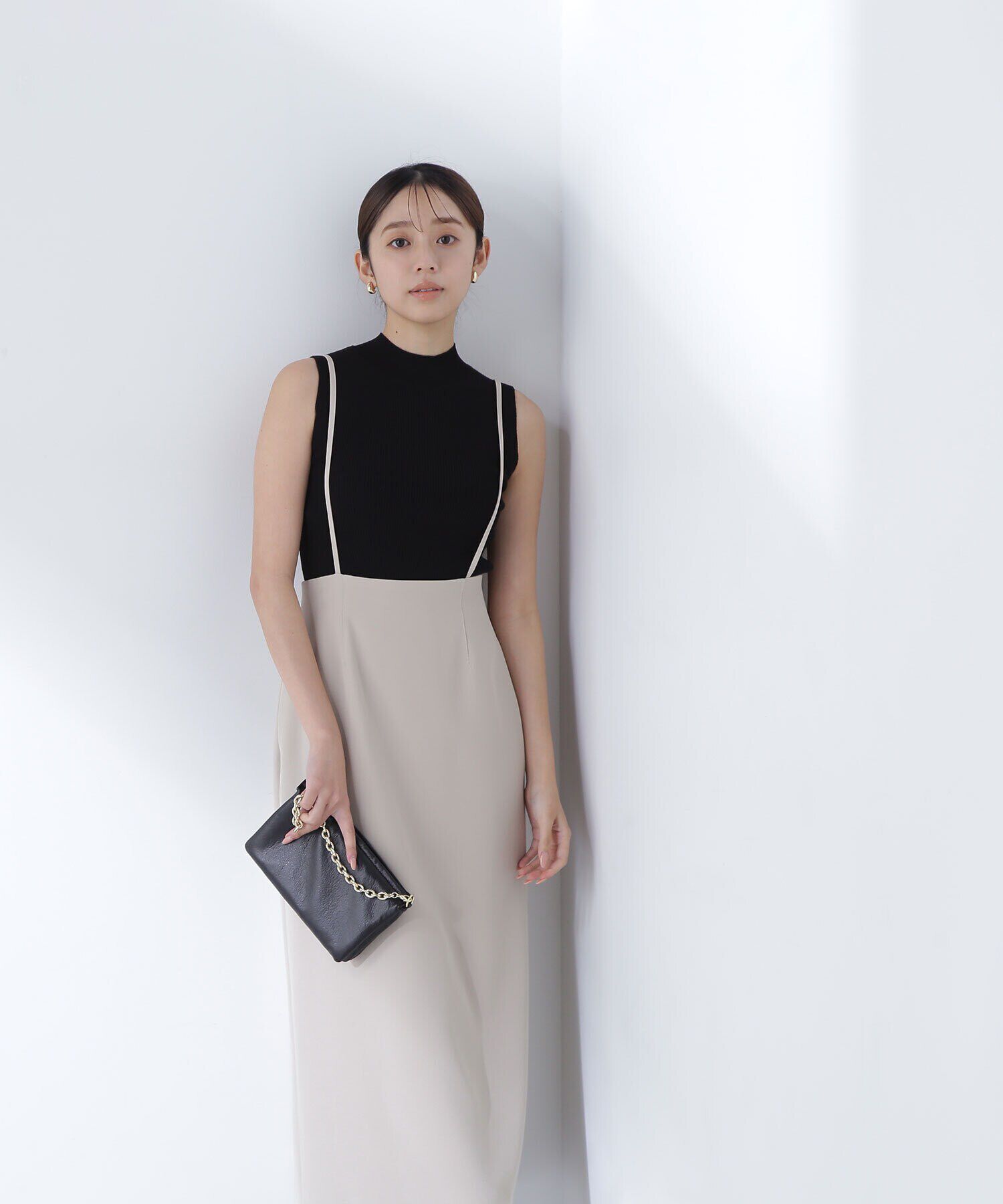  「ハイネックノースリーブリブニット」|ニット・セーター|