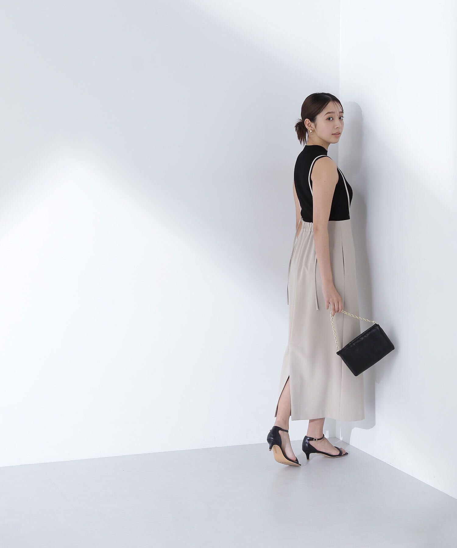  「ハイネックノースリーブリブニット」|ニット・セーター|