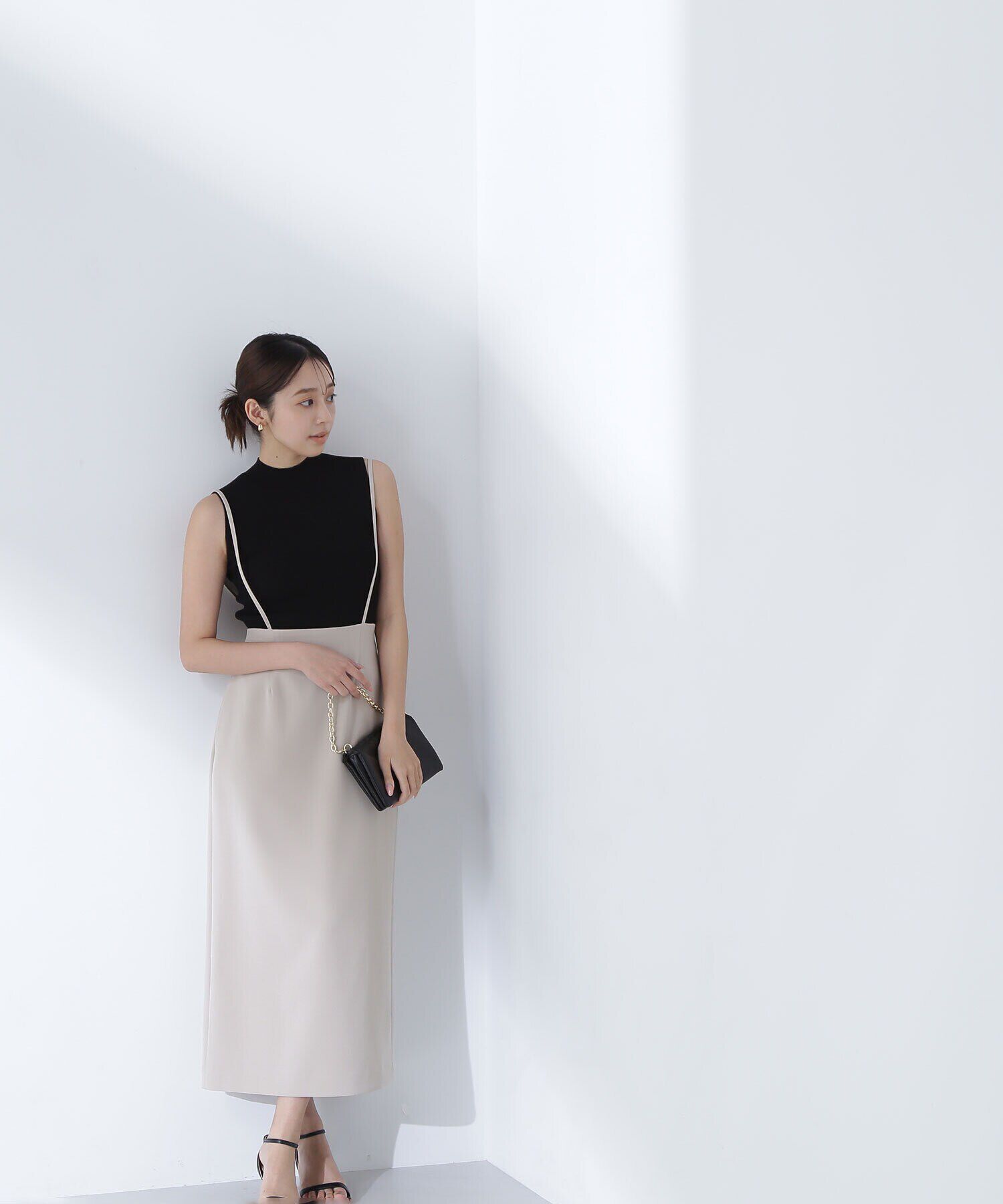  「ハイネックノースリーブリブニット」|ニット・セーター|