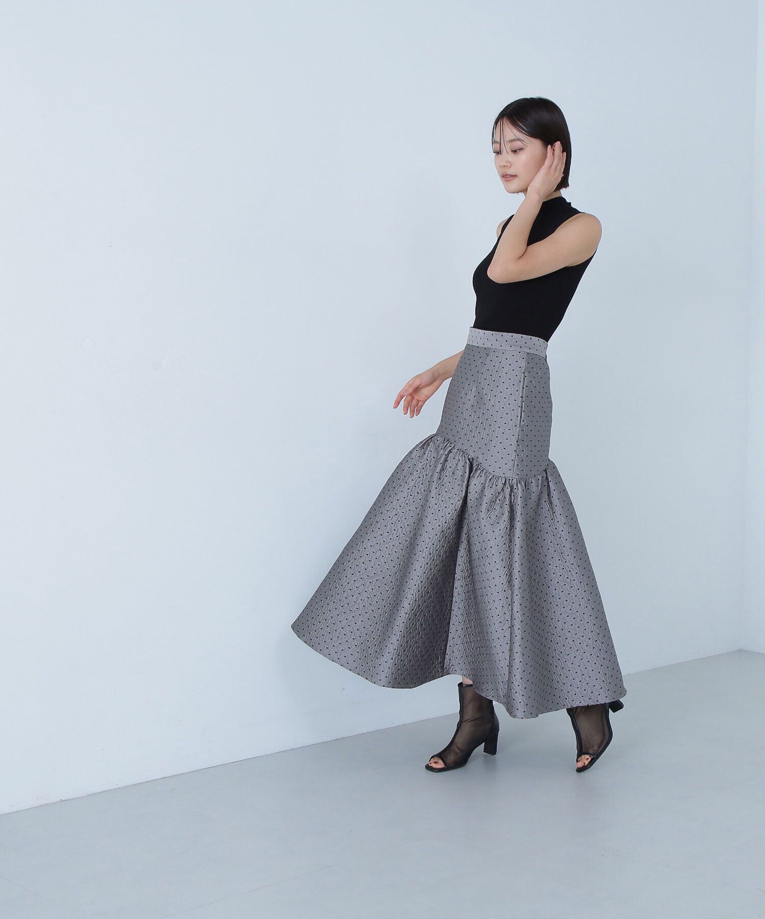  「ハイネックノースリーブリブニット」|ニット・セーター|