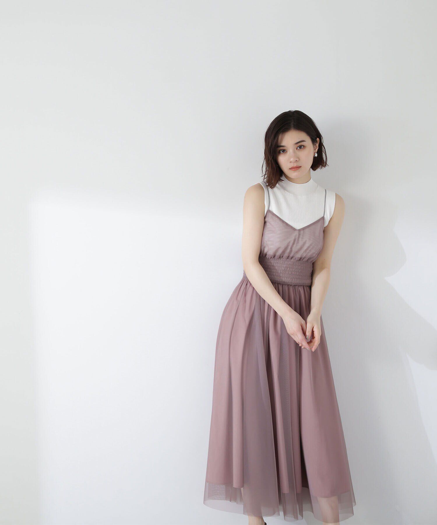  「ハイネックノースリーブリブニット」|ニット・セーター|