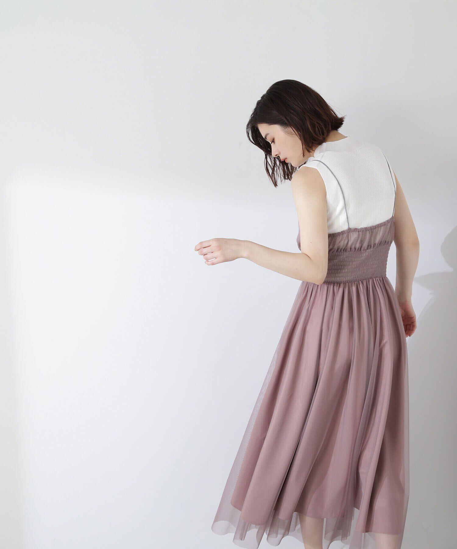  「ハイネックノースリーブリブニット」|ニット・セーター|