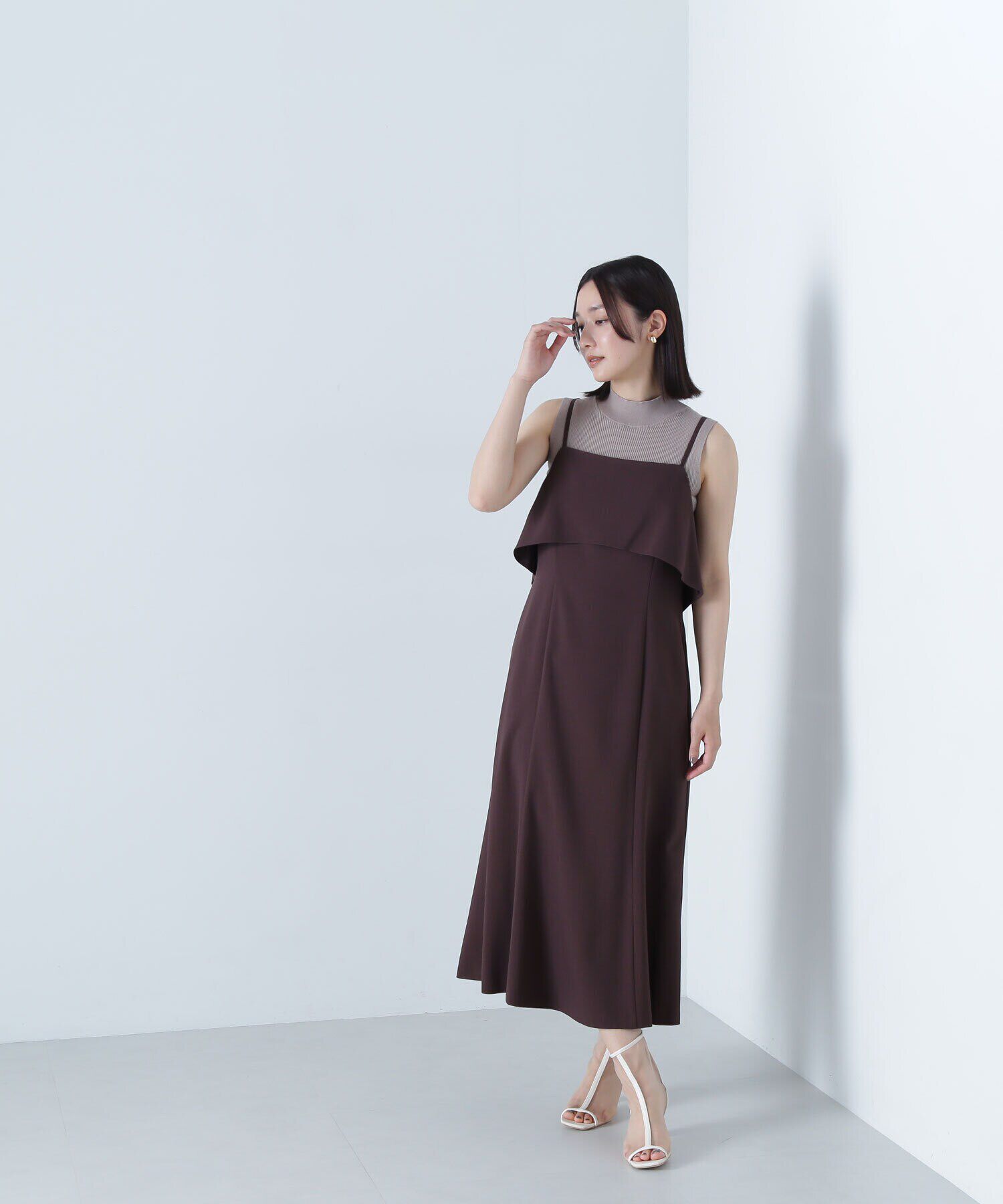  「ハイネックノースリーブリブニット」|ニット・セーター|