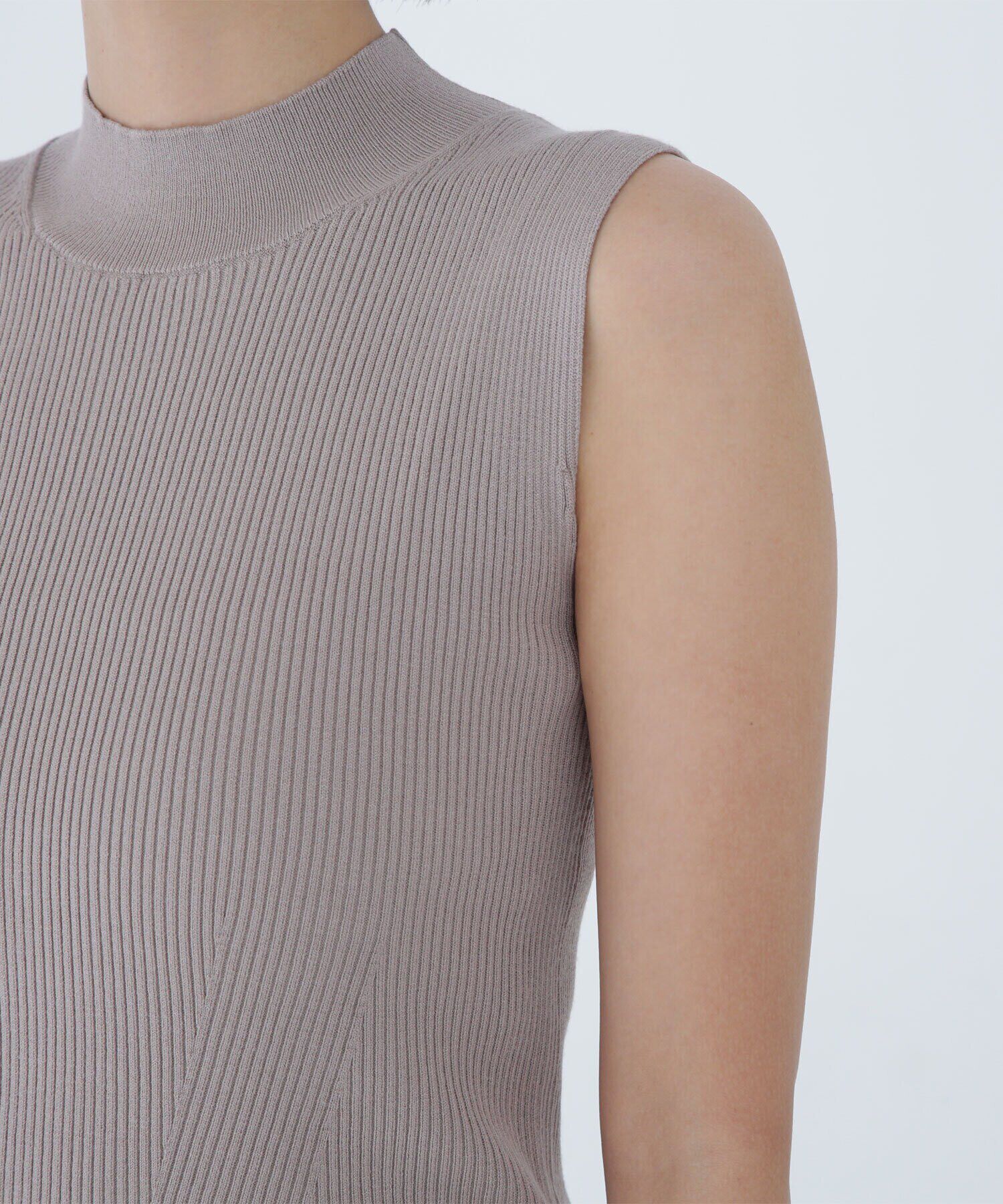  「ハイネックノースリーブリブニット」|ニット・セーター|