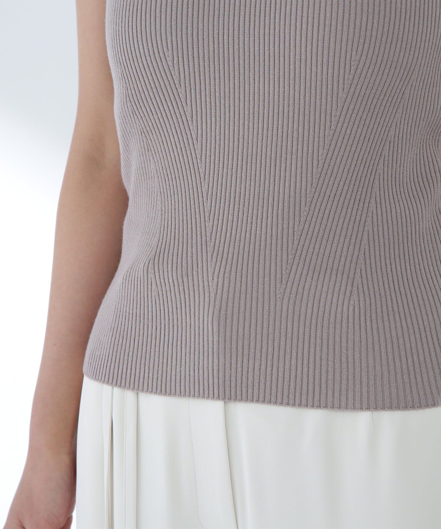  「ハイネックノースリーブリブニット」|ニット・セーター|