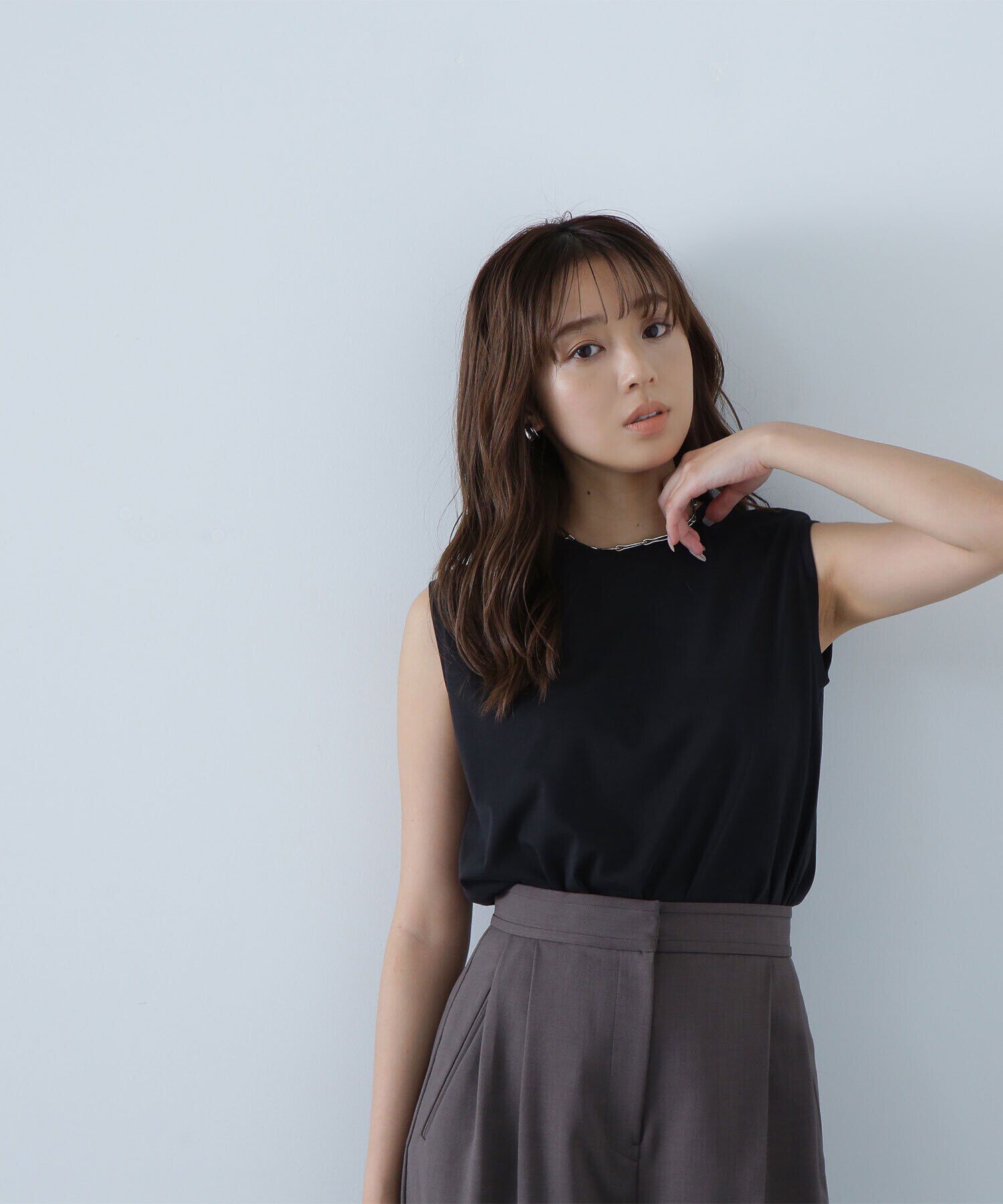  「メタルプレートノースリーブカットソー」|Tシャツ・カットソー|