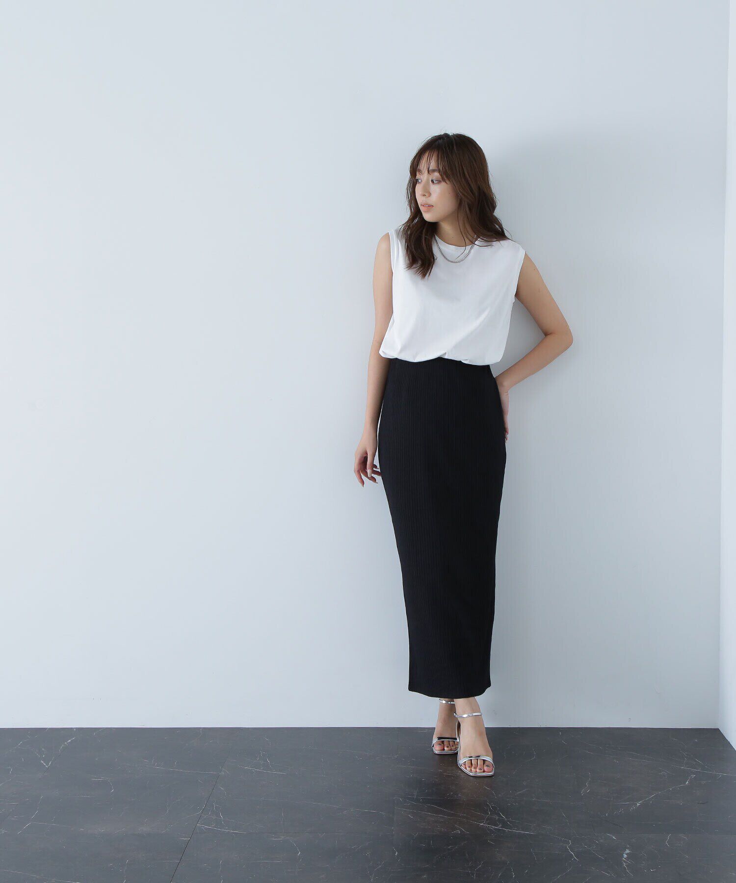  「メタルプレートノースリーブカットソー」|Tシャツ・カットソー|