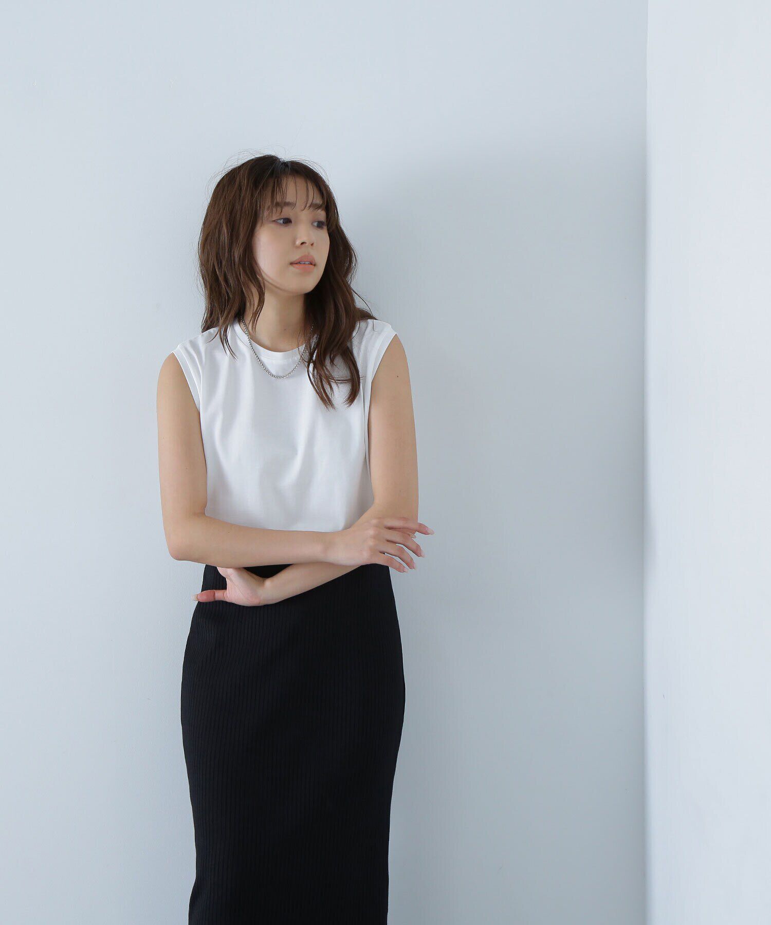  「メタルプレートノースリーブカットソー」|Tシャツ・カットソー|