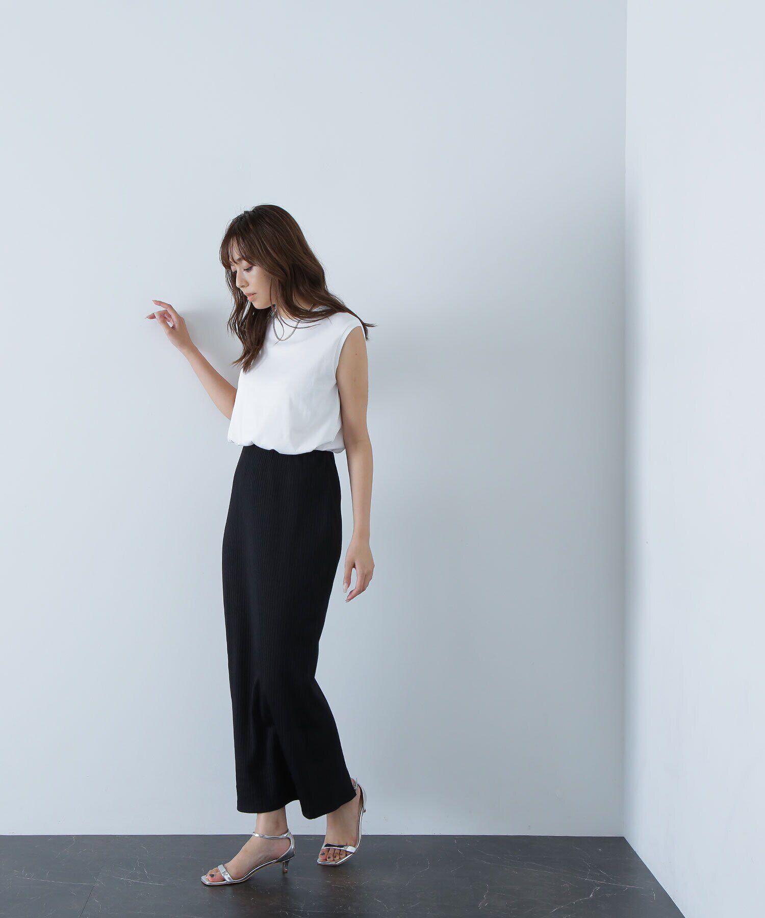  「メタルプレートノースリーブカットソー」|Tシャツ・カットソー|