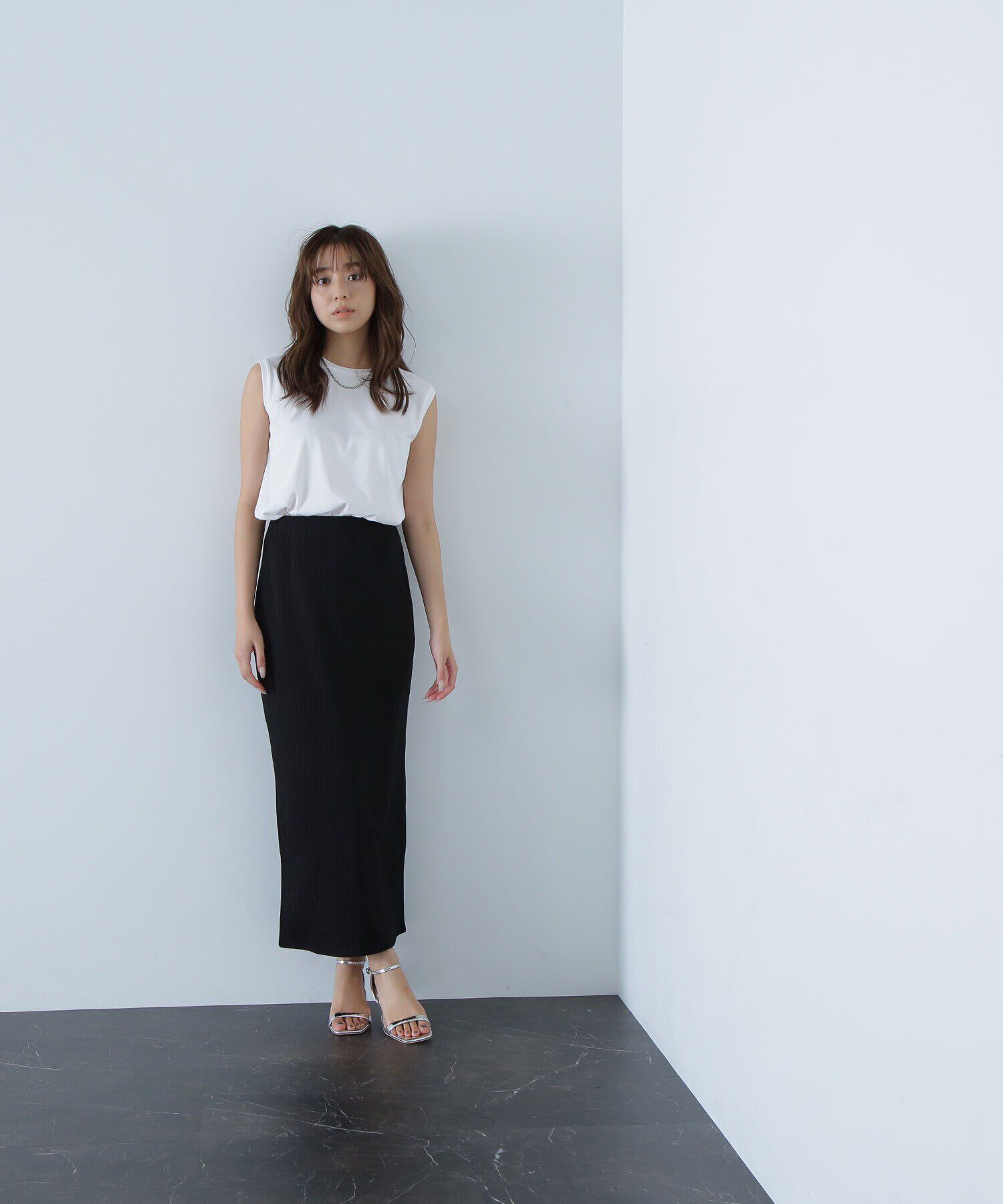  「メタルプレートノースリーブカットソー」|Tシャツ・カットソー|