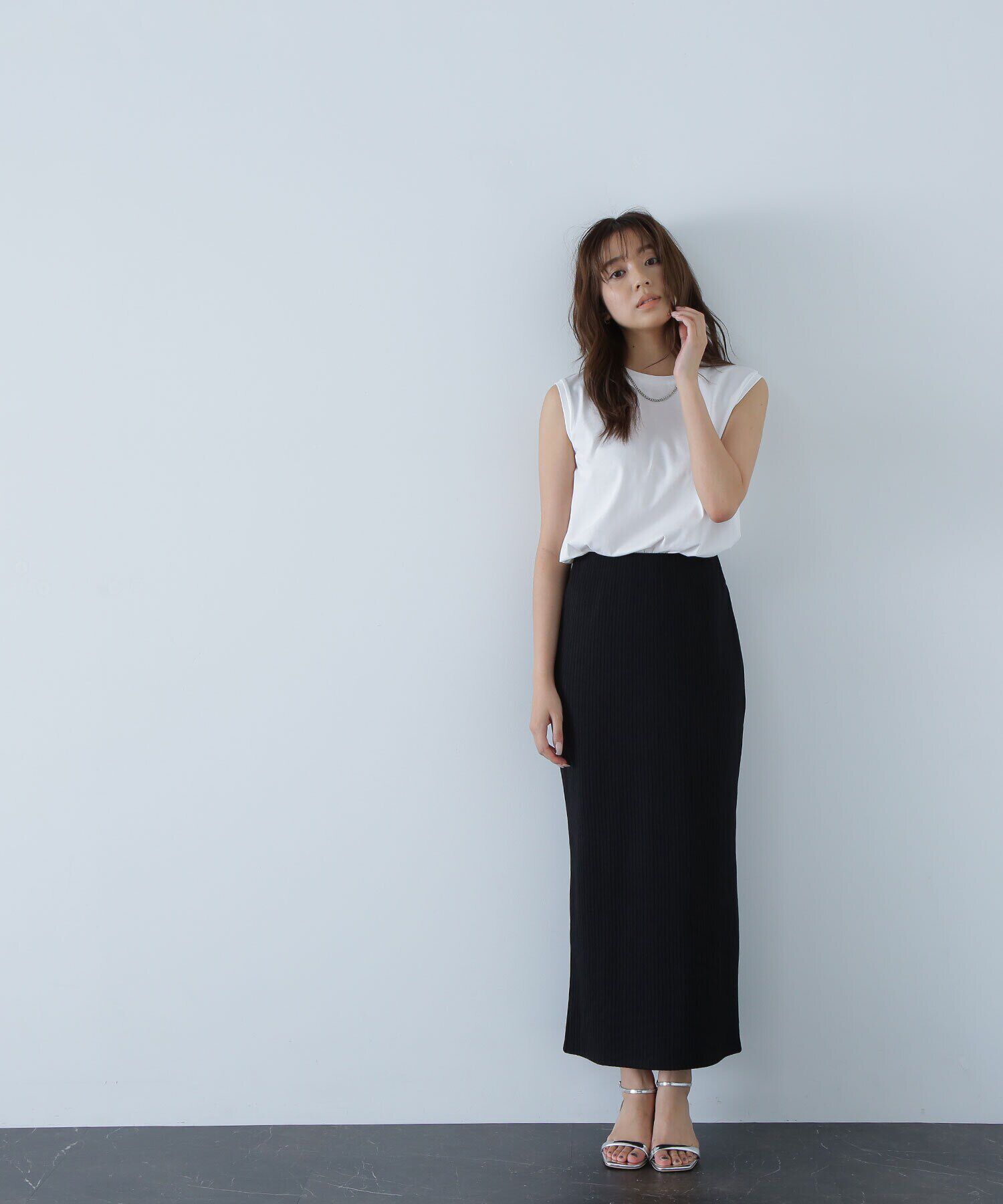  「メタルプレートノースリーブカットソー」|Tシャツ・カットソー|