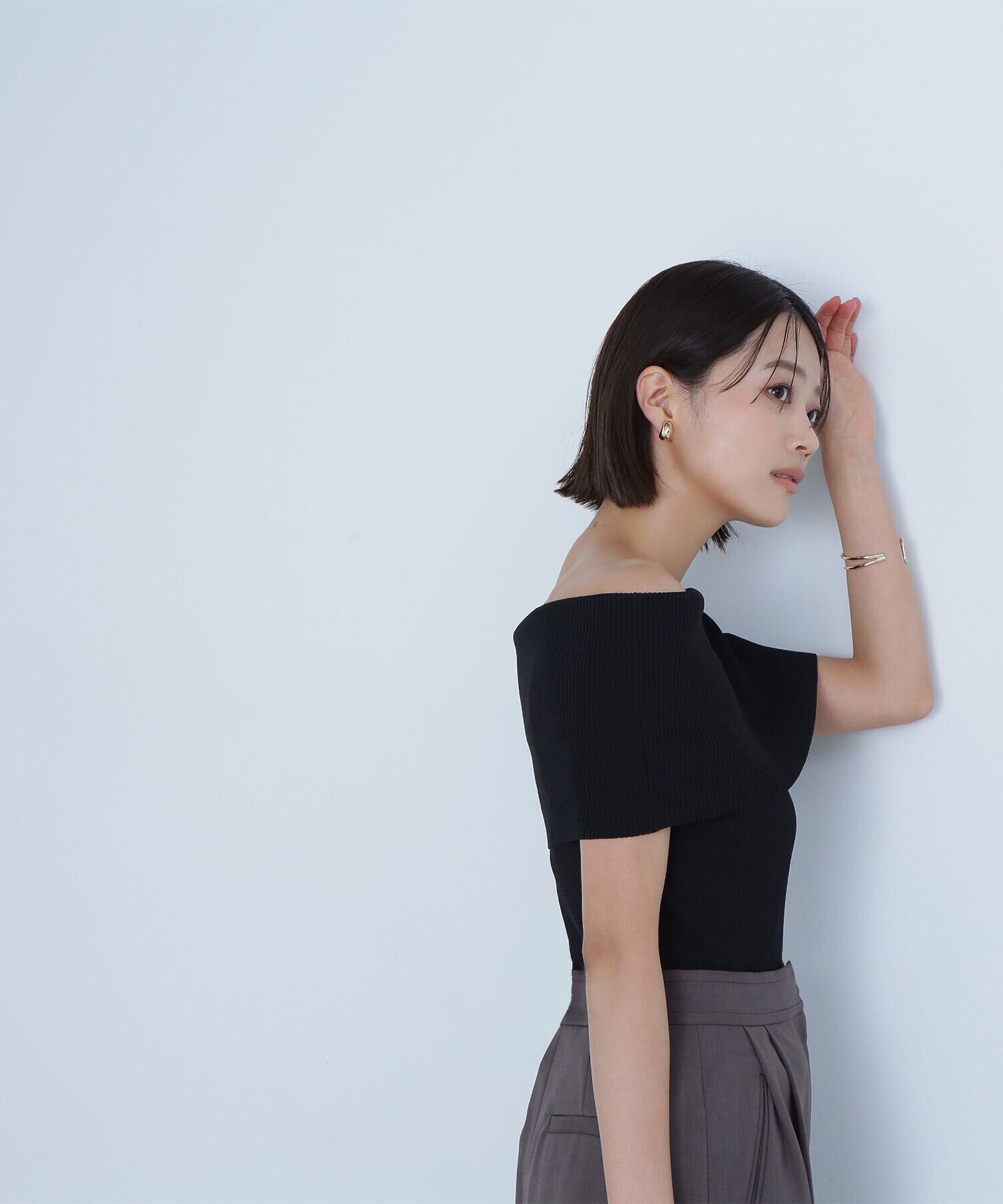  「ワイドオフショルリブニット」|ニット・セーター|