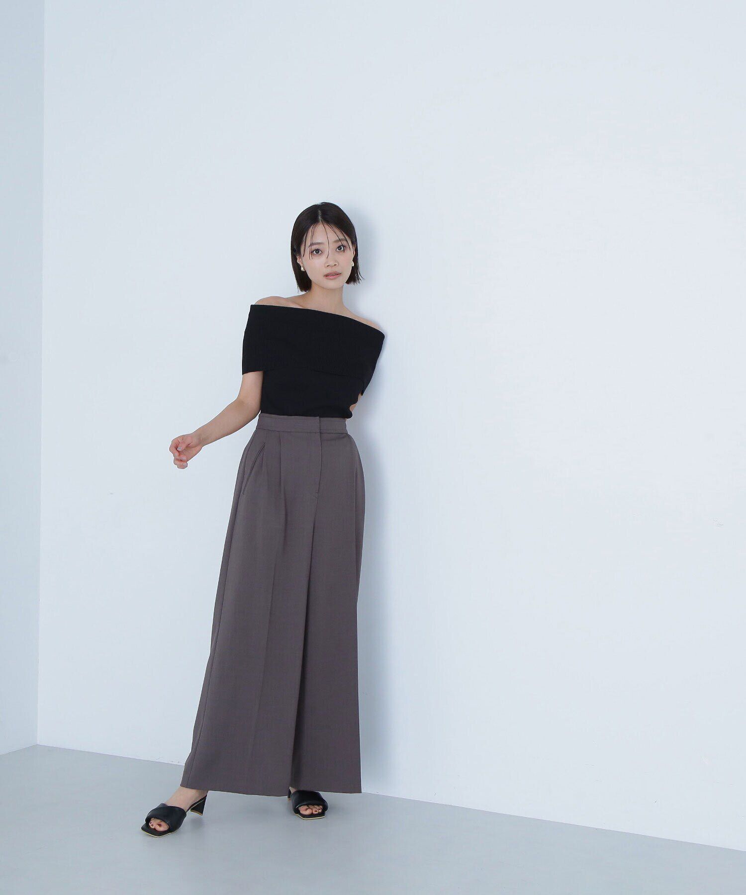  「ワイドオフショルリブニット」|ニット・セーター|