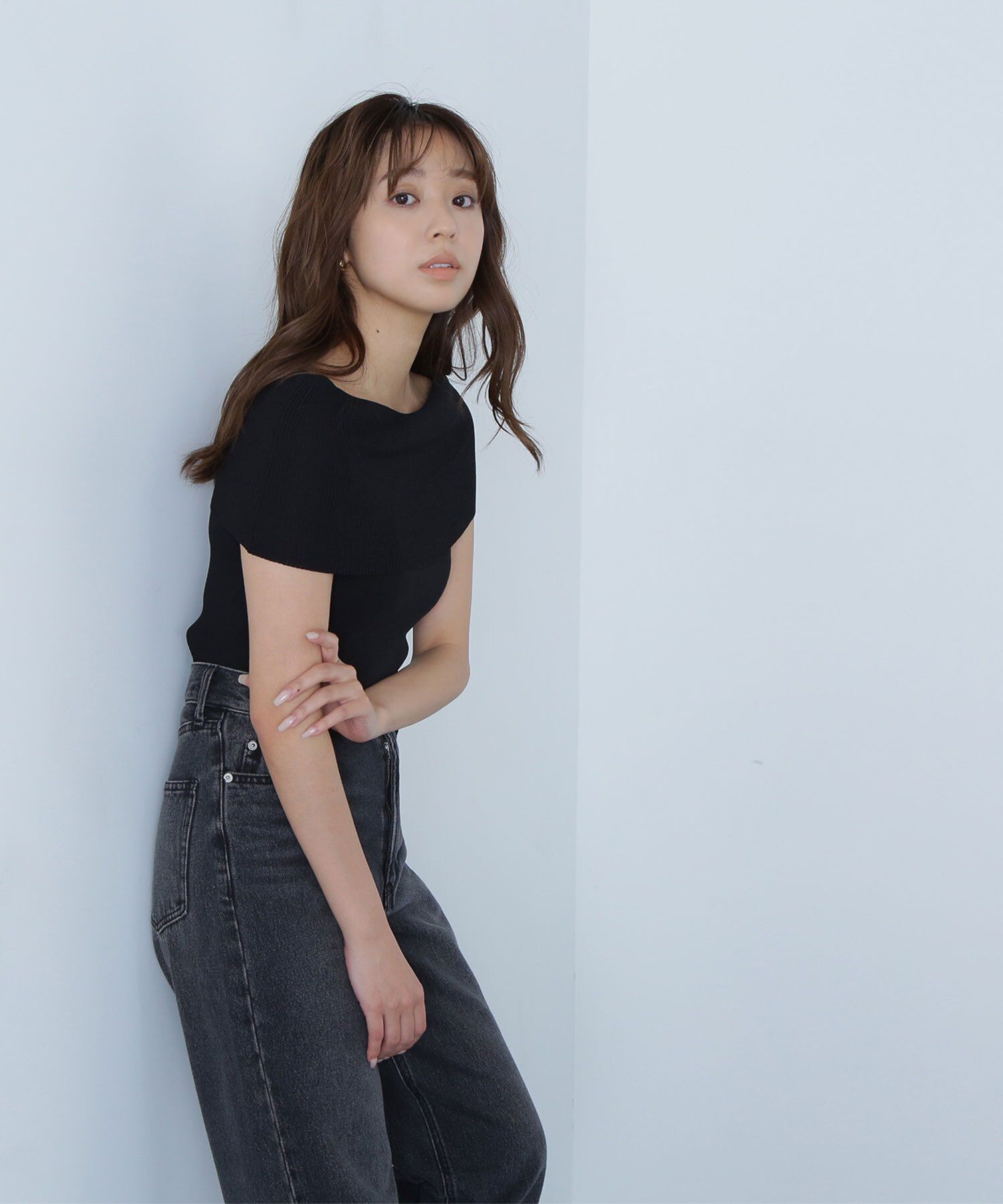  「ワイドオフショルリブニット」|ニット・セーター|