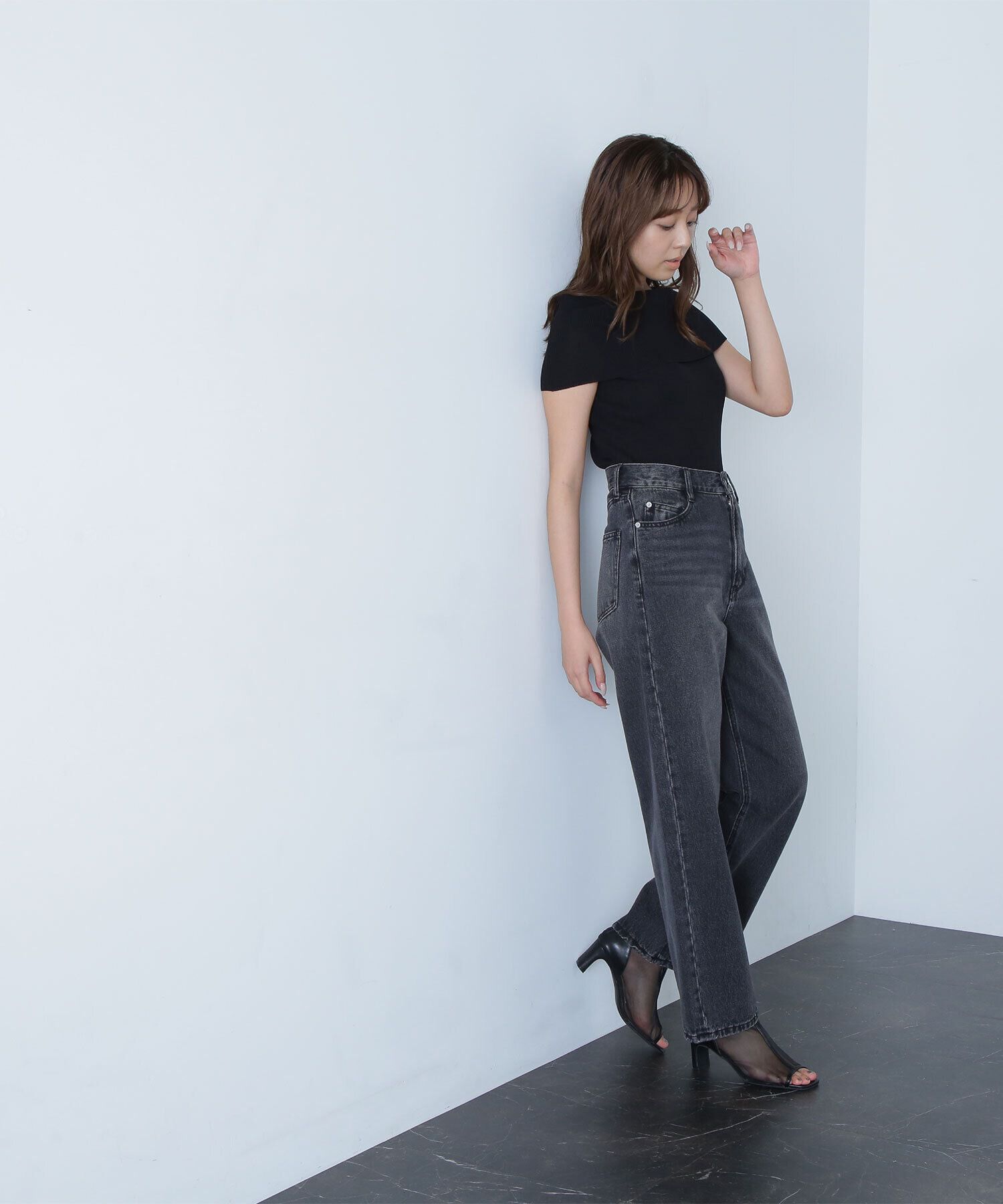  「ワイドオフショルリブニット」|ニット・セーター|