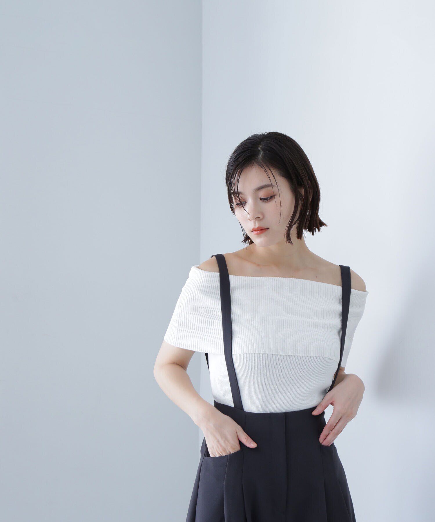  「ワイドオフショルリブニット」|ニット・セーター|