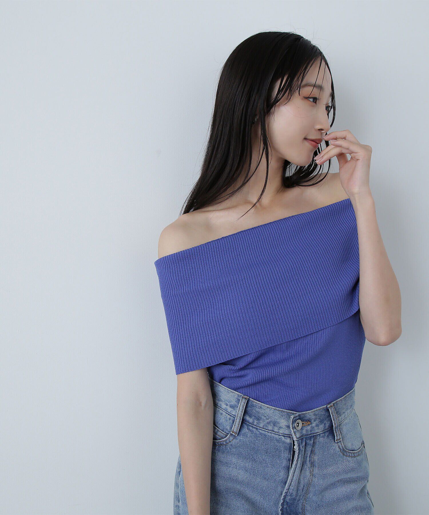  「ワイドオフショルリブニット」|ニット・セーター|