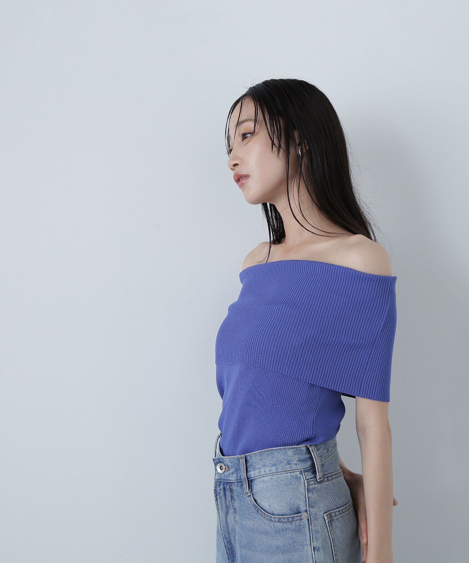  「ワイドオフショルリブニット」|ニット・セーター|