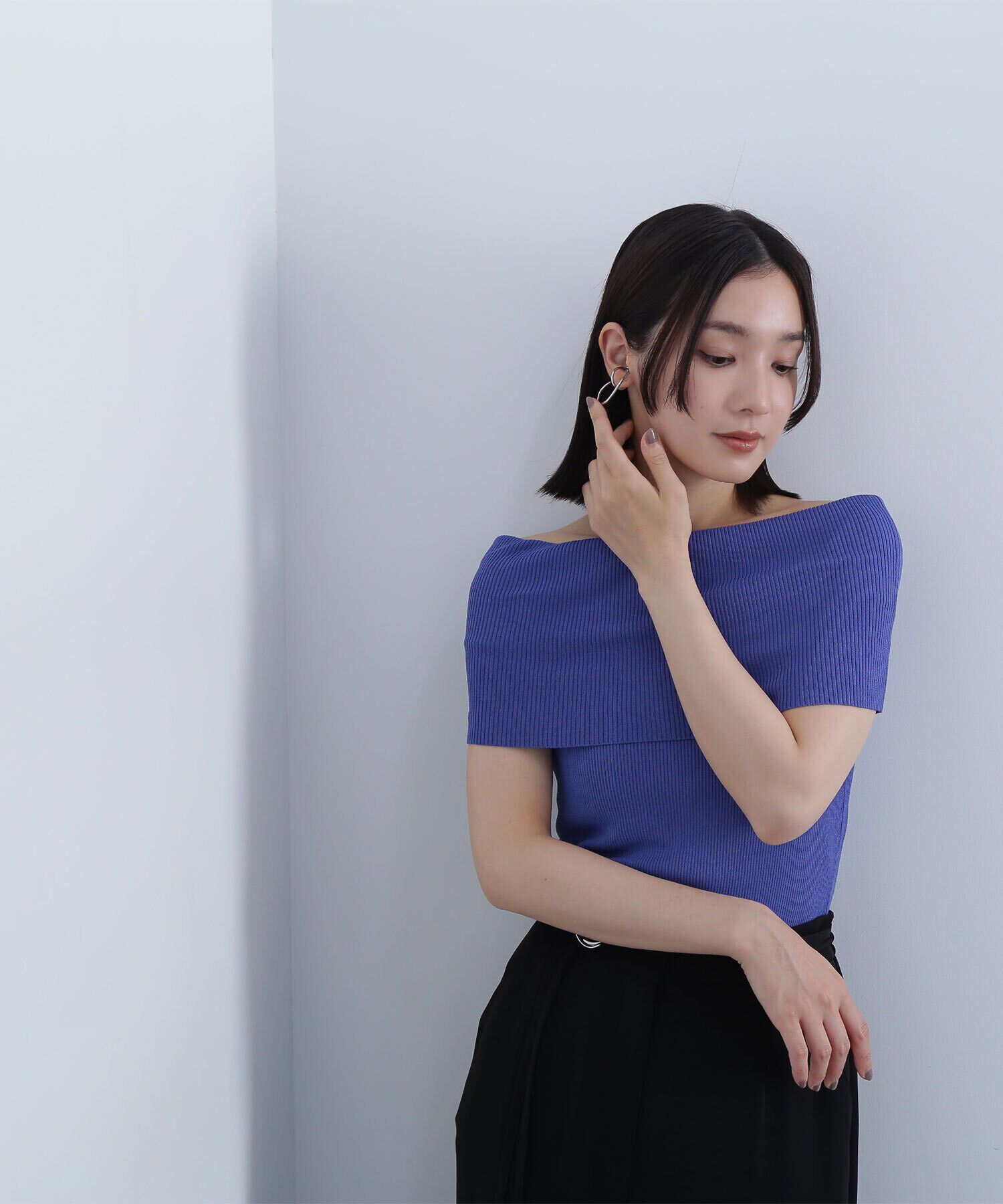  「ワイドオフショルリブニット」|ニット・セーター|