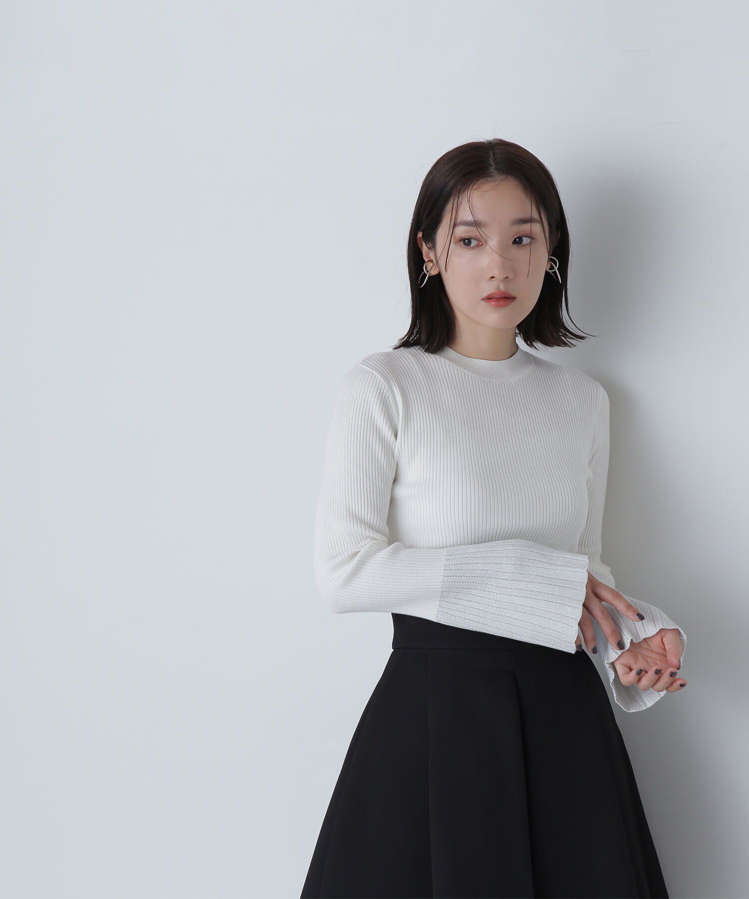  「ラメフレアカフスリブニット　24AW」|ニット・セーター|