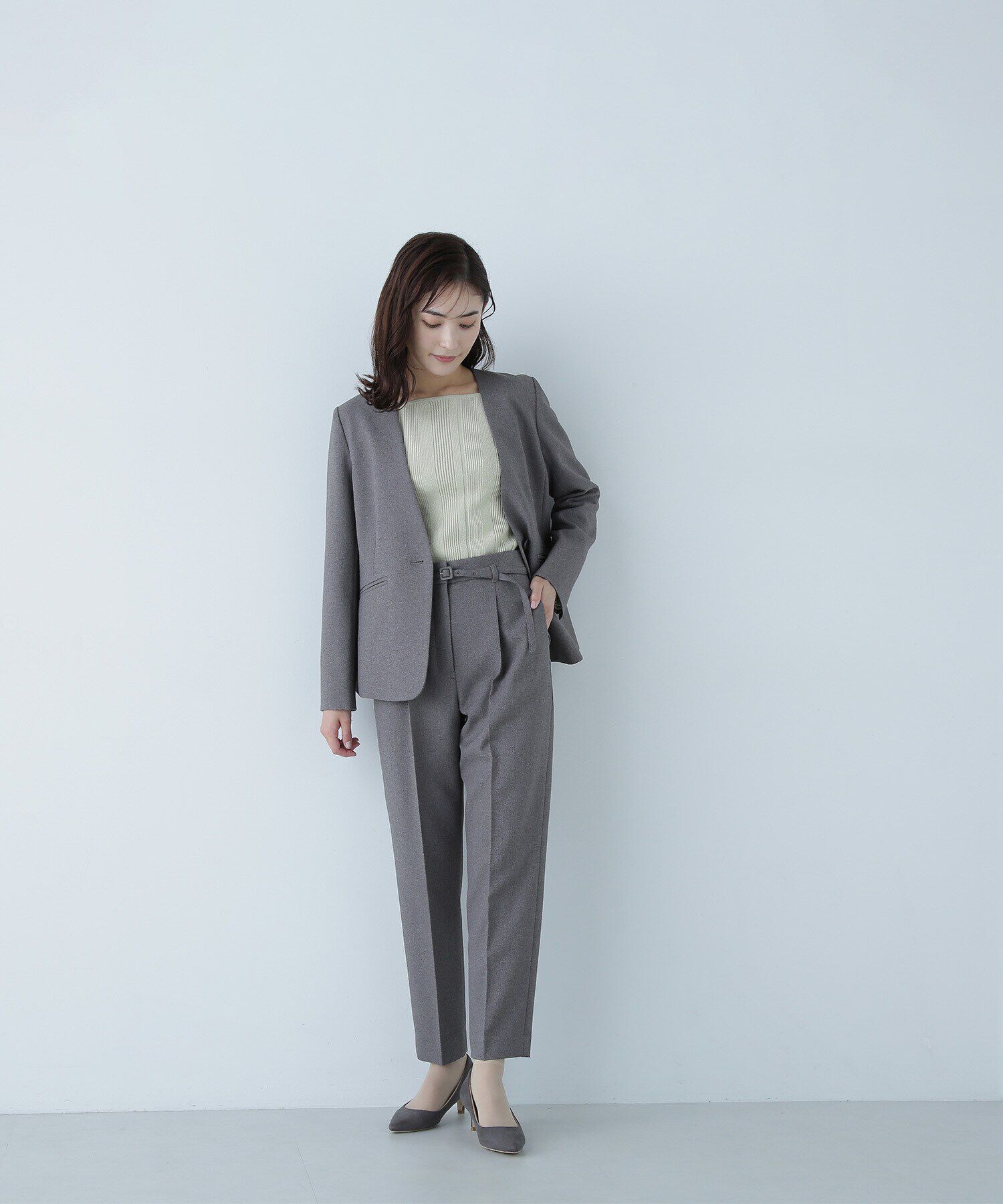  「スクエアネックランダムリブニット」|ニット・セーター|