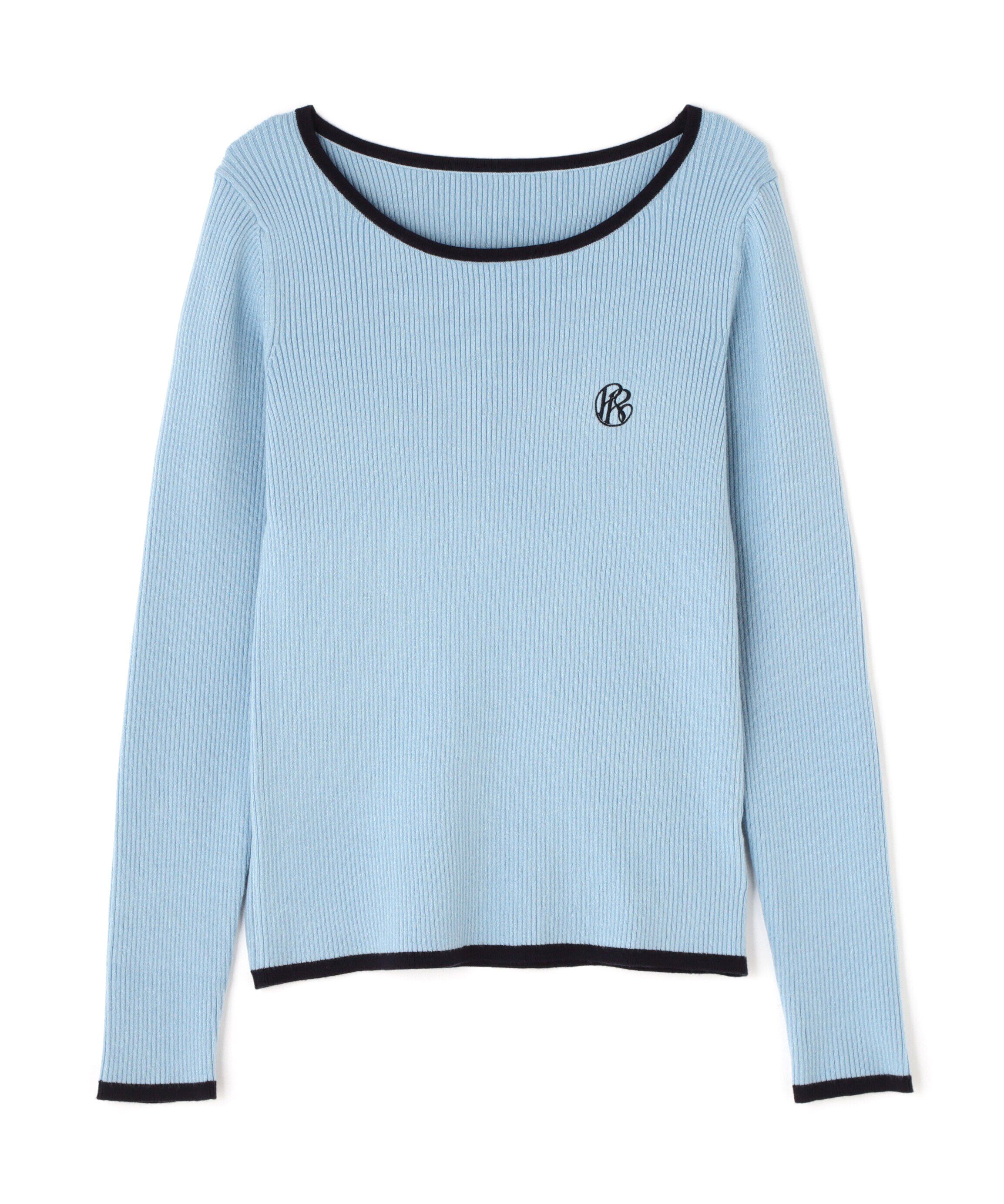  「エンブレムバイカラーリブニット」|ニット・セーター|